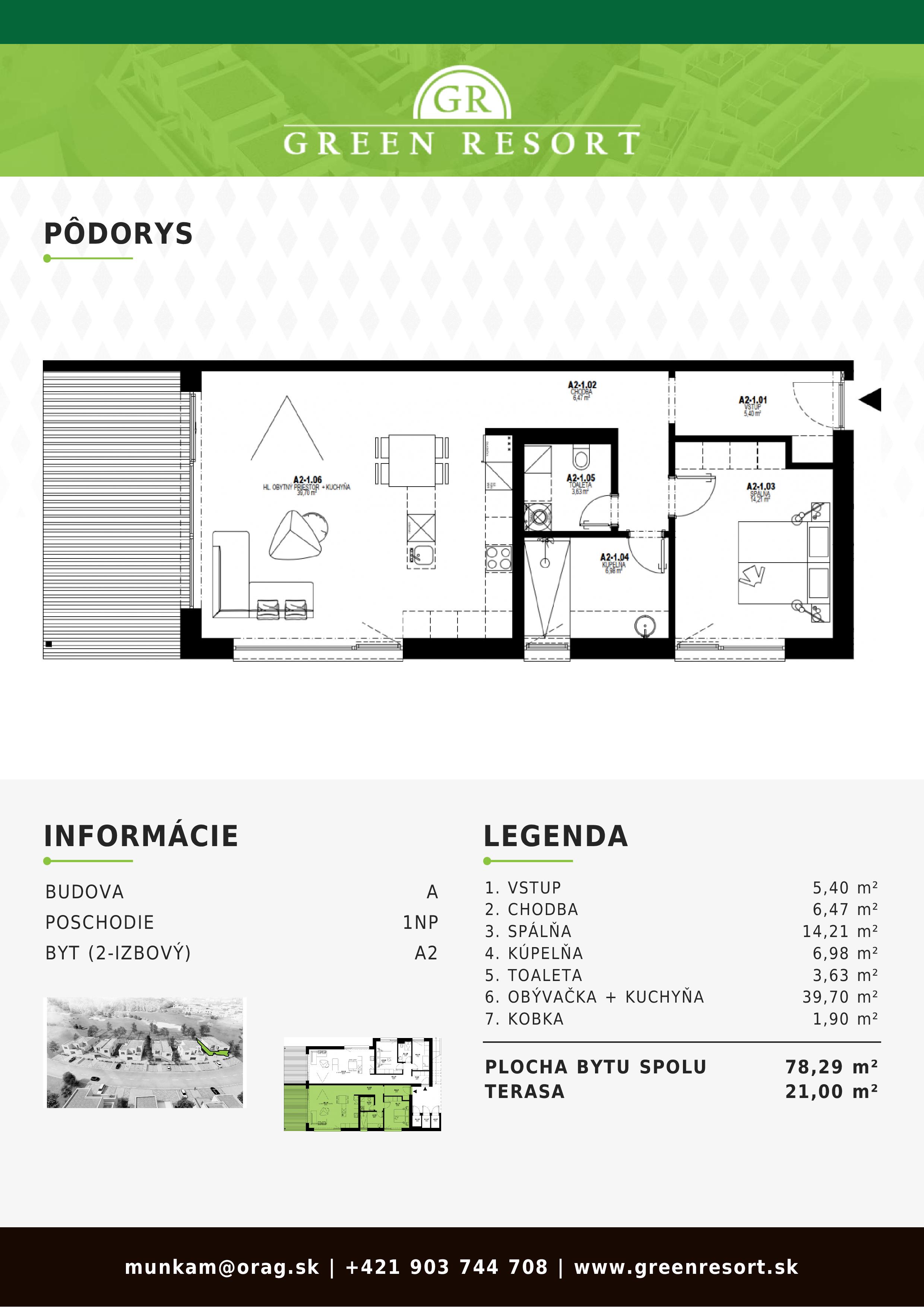 GREEN RESORT - A2 - Pôdorys