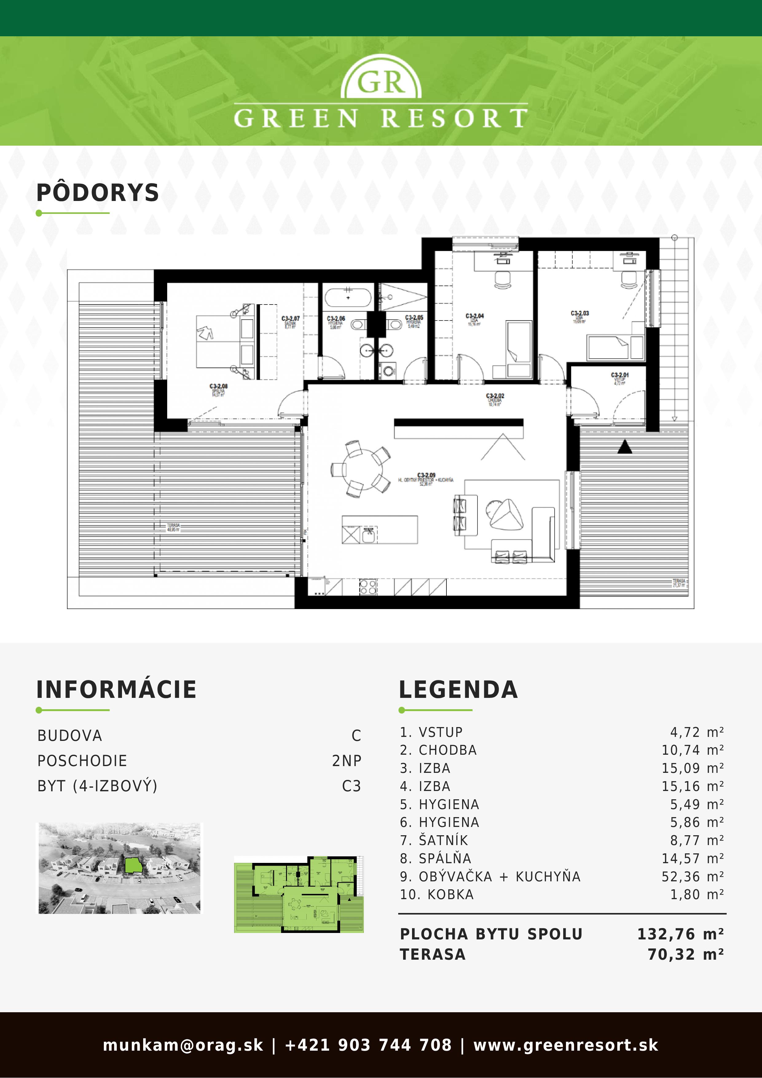 GREEN RESORT - C3 - Pôdorys