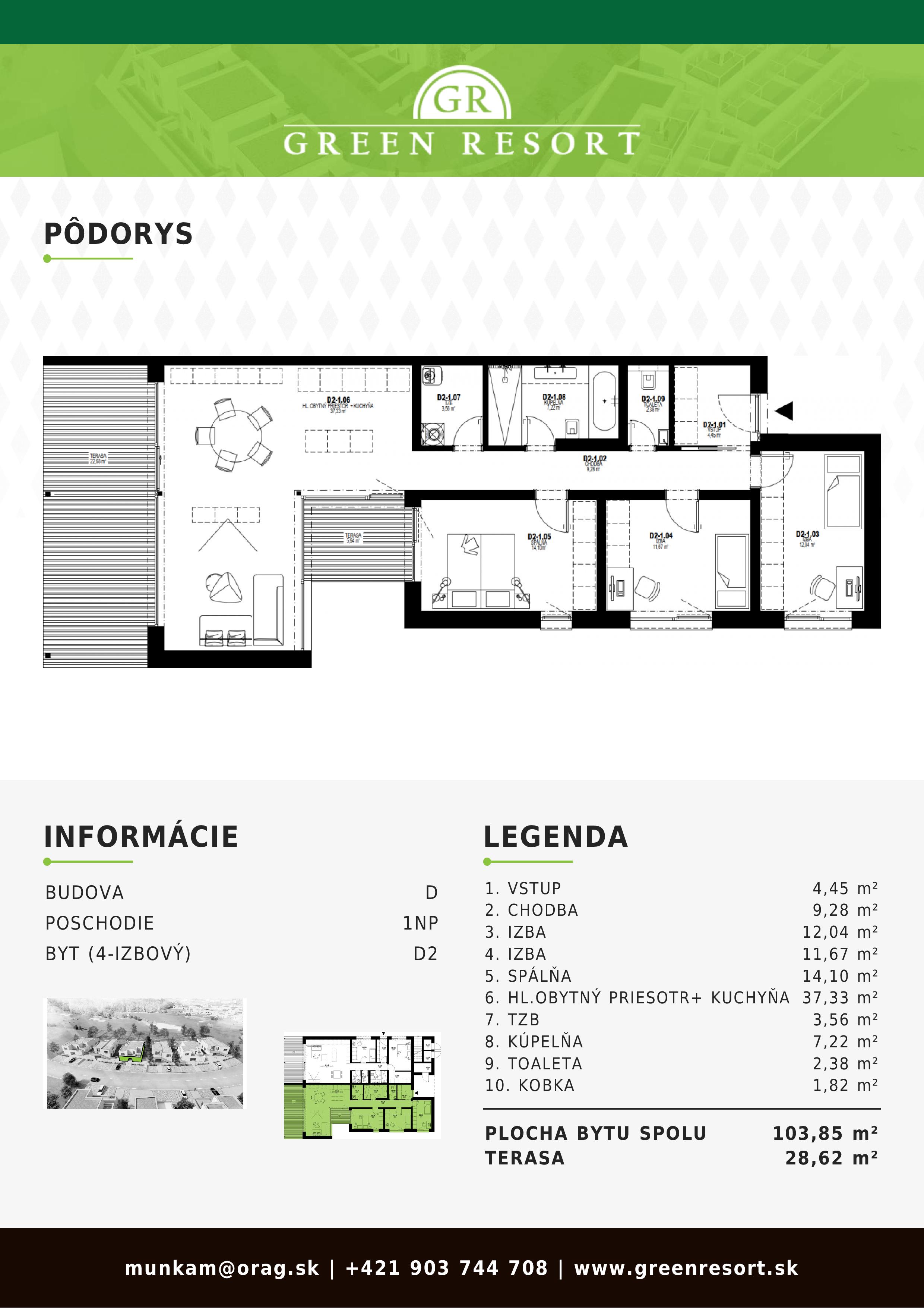 GREEN RESORT - D2 - Pôdorys