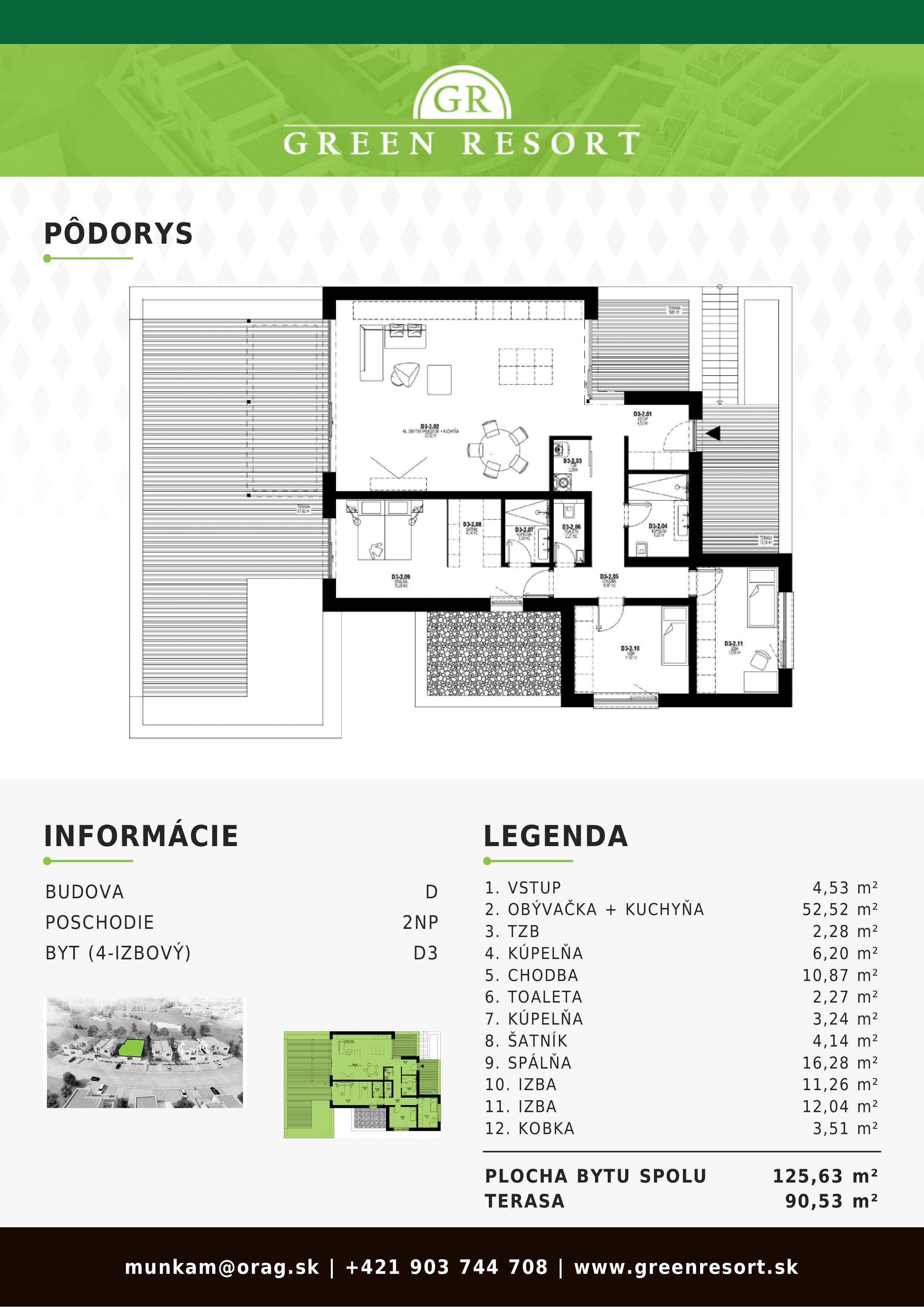 GREEN RESORT - D3 - Pôdorys