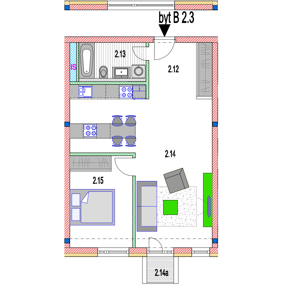 MK Rezidencia - B 2.3 - Pôdorys