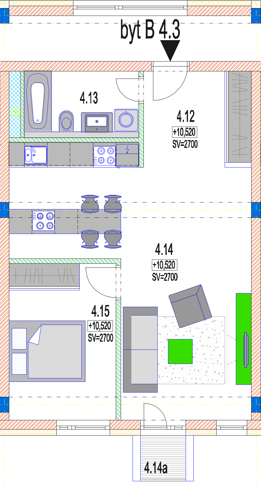 MK Rezidencia - B 4.3 - Pôdorys