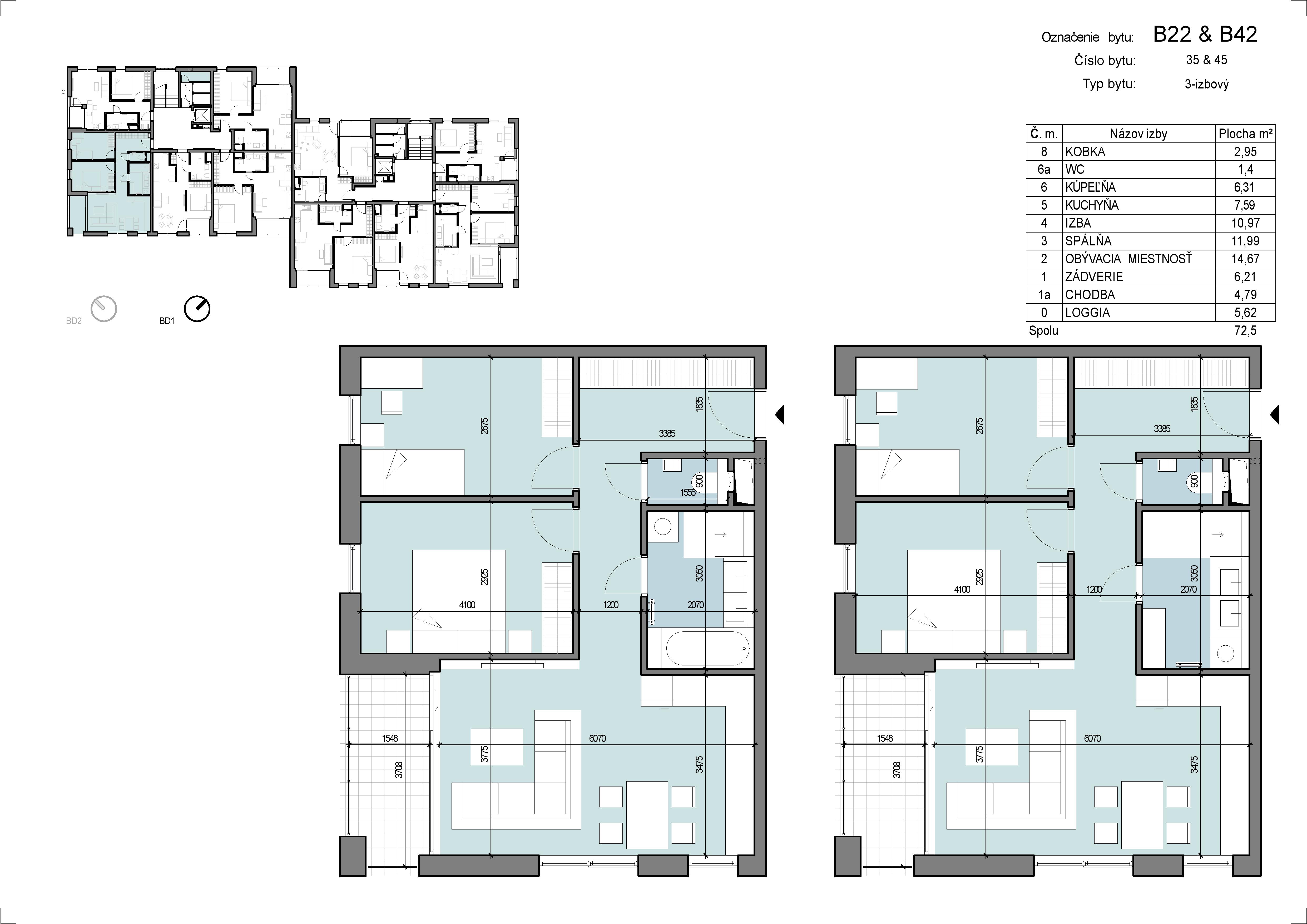 Zábreh Ilava - B22 - Pôdorys
