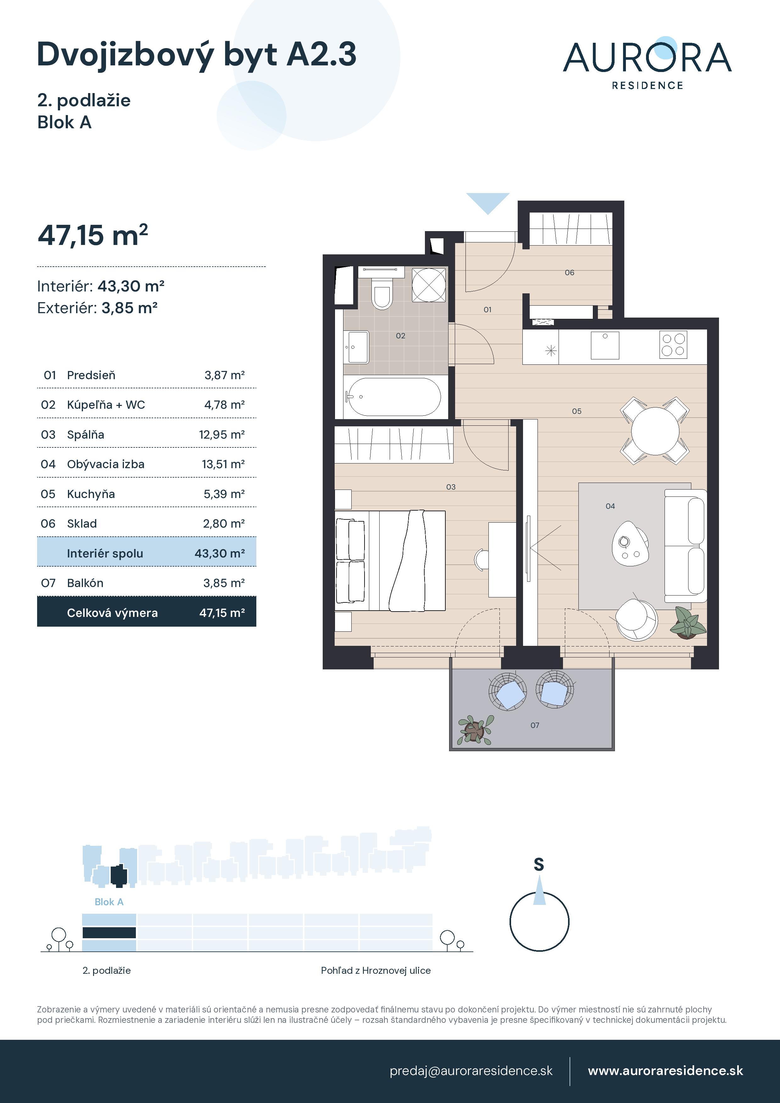 Aurora Residence - A2.3 - Pôdorys