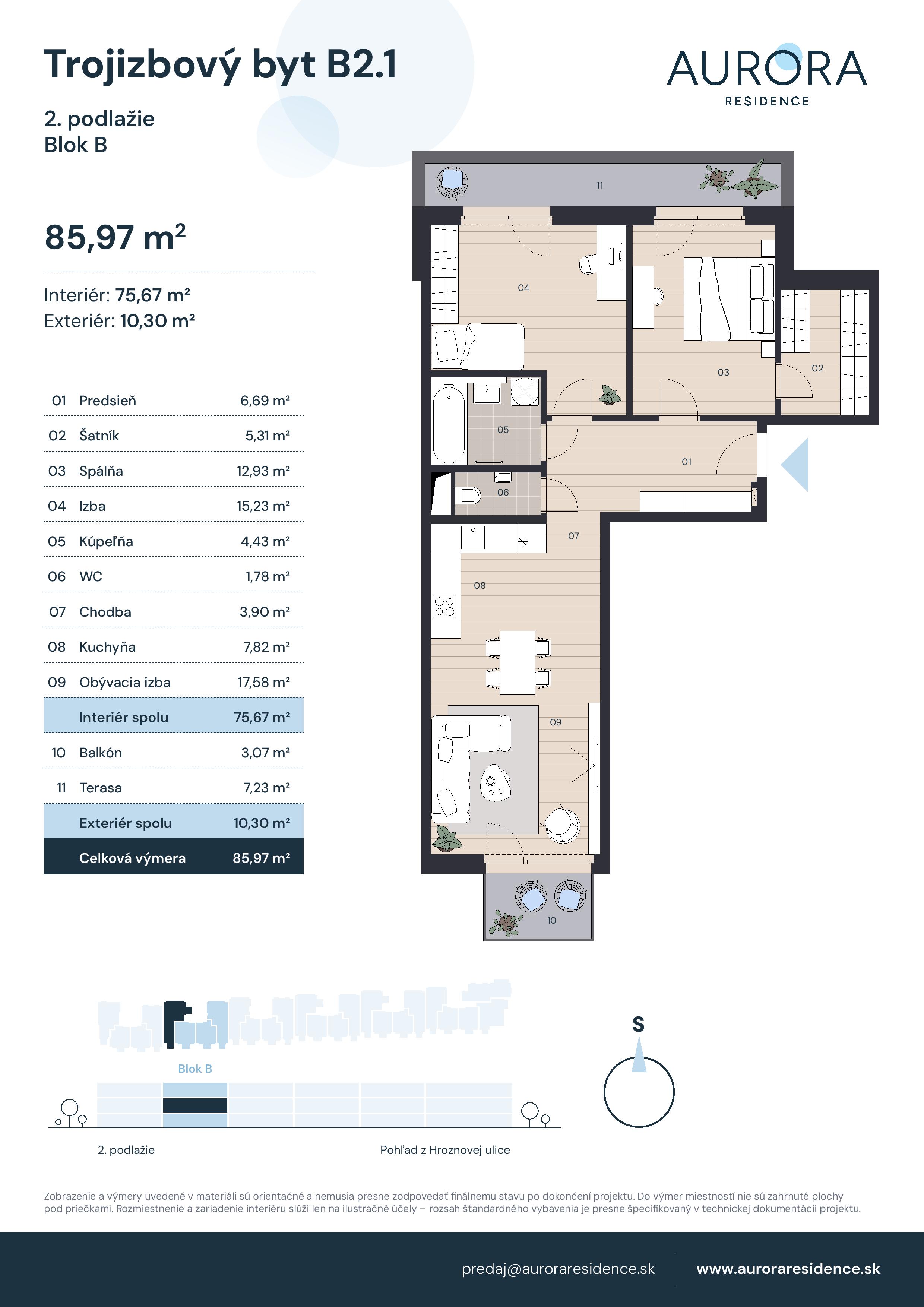 Aurora Residence - B2.1 - Pôdorys