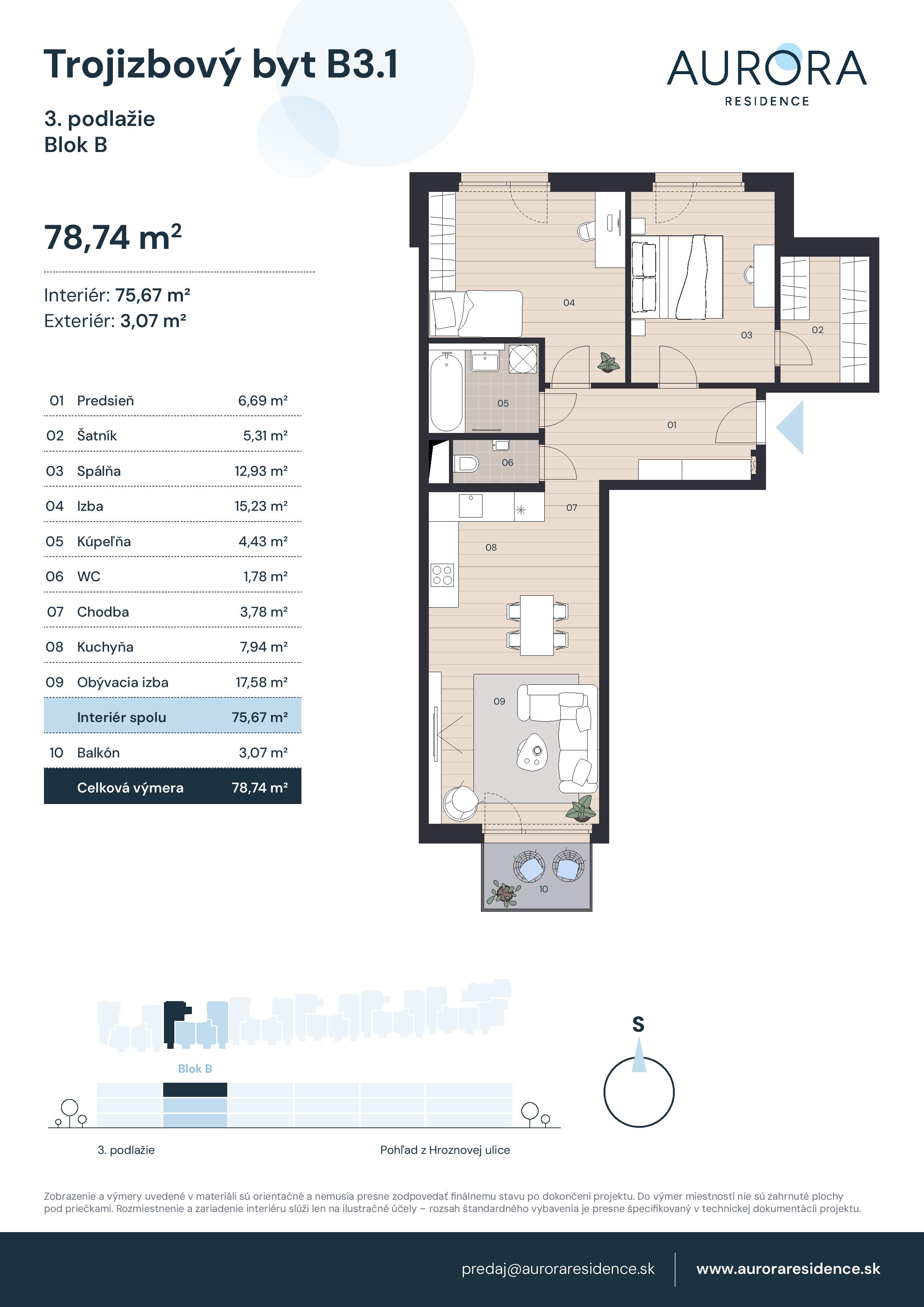 Aurora Residence - B3.1 - Pôdorys
