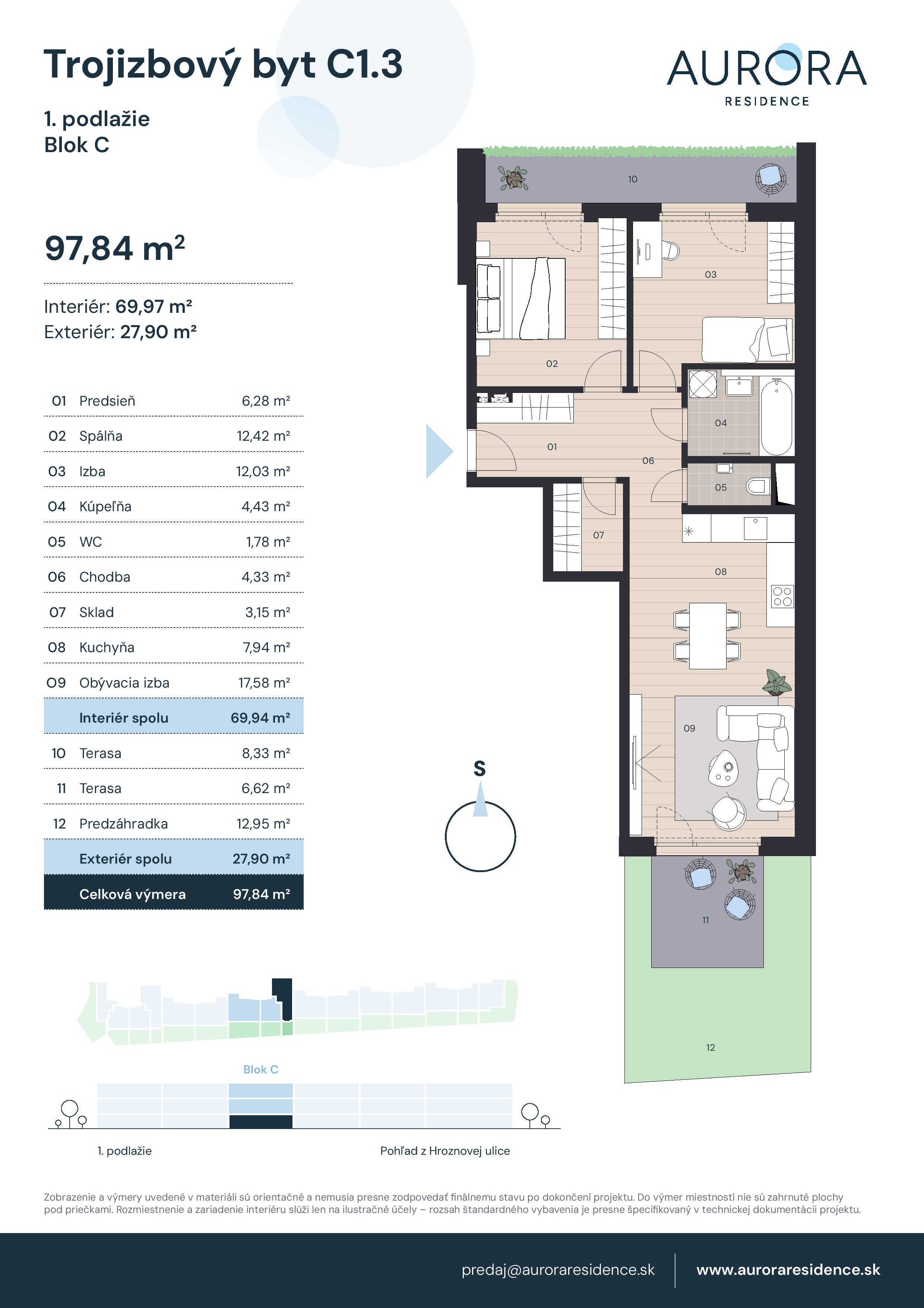 Aurora Residence - C1.3 - Pôdorys