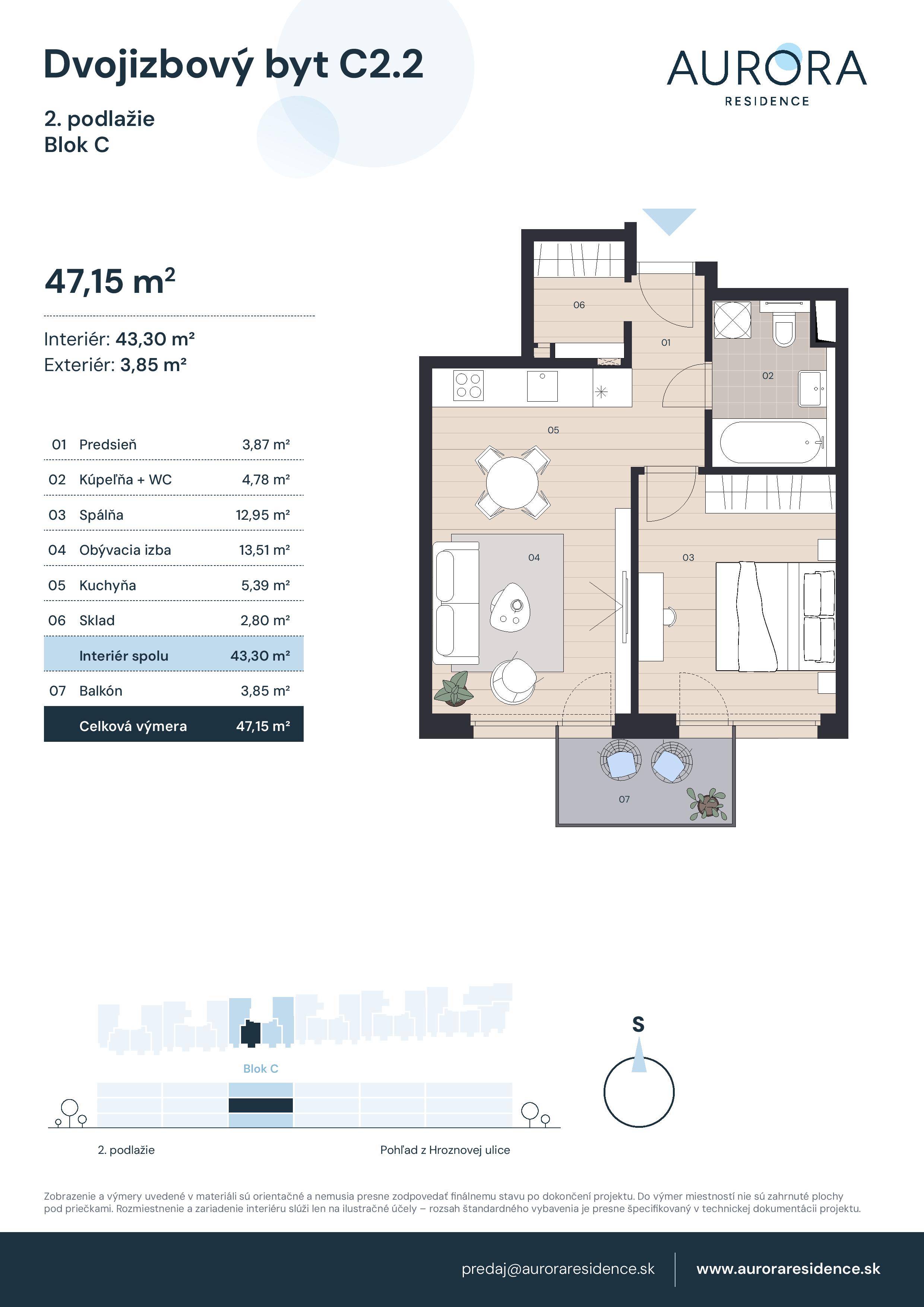 Aurora Residence - C2.2 - Pôdorys