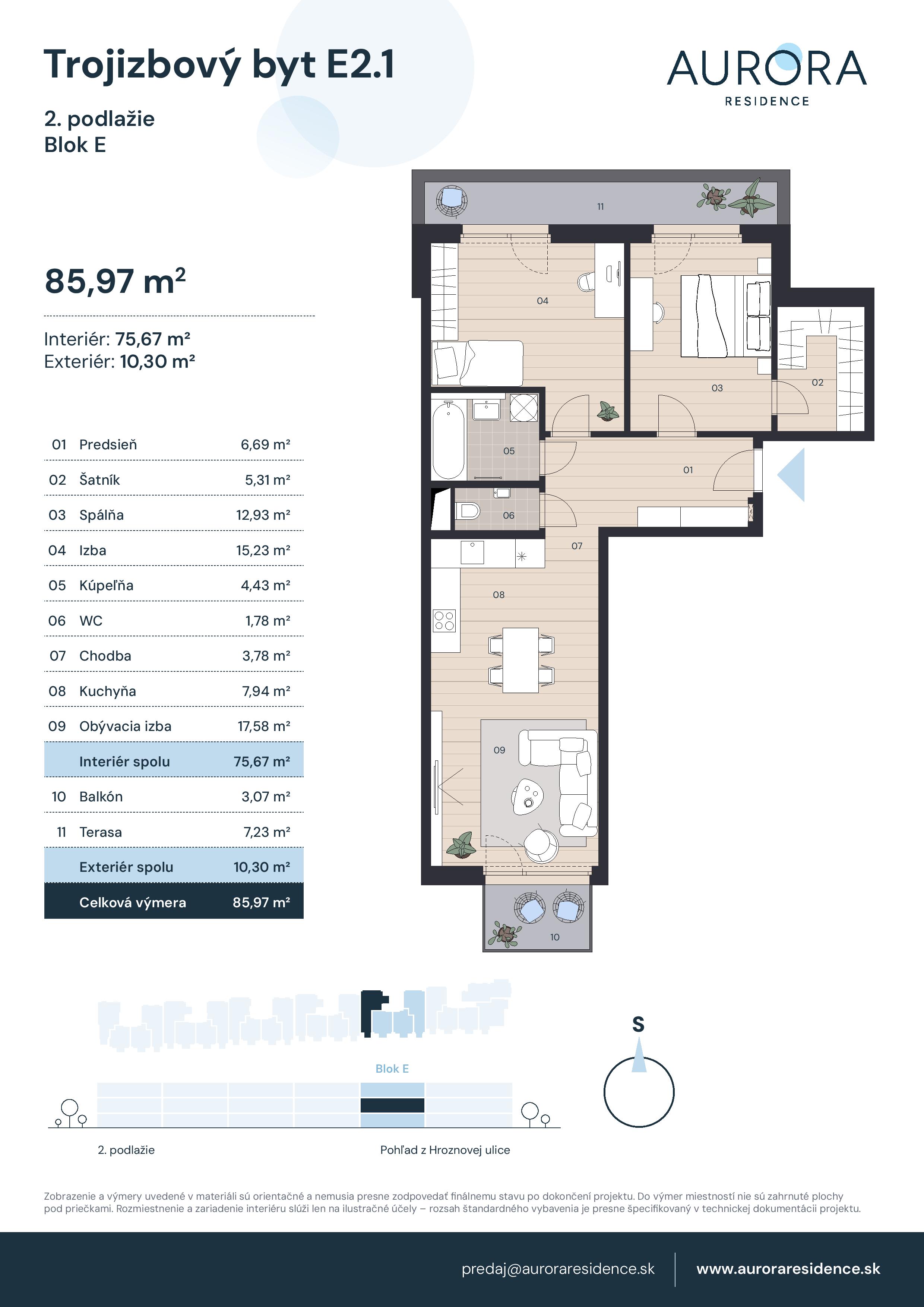 Aurora Residence - E2.1 - Pôdorys
