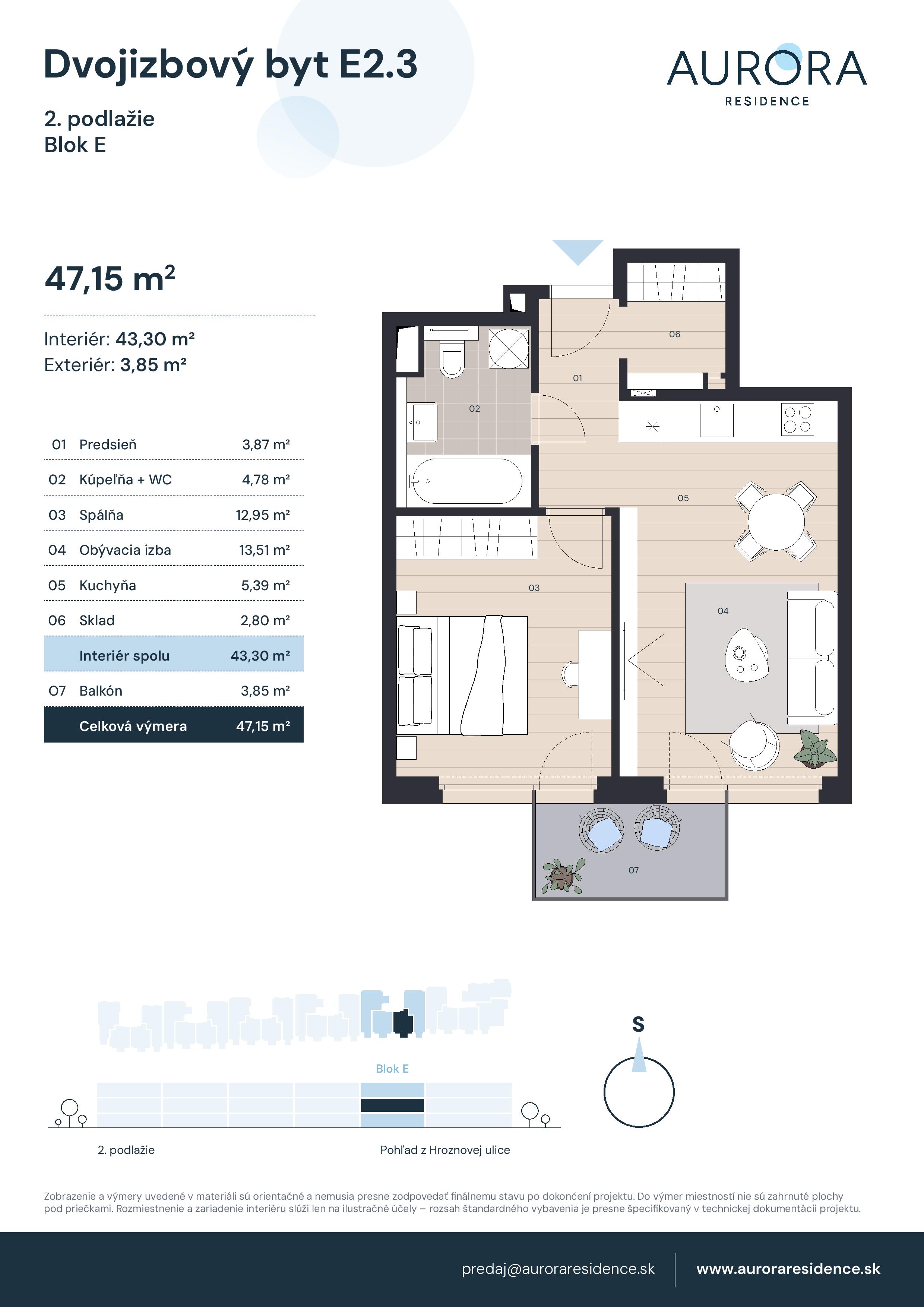 Aurora Residence - E2.3 - Pôdorys