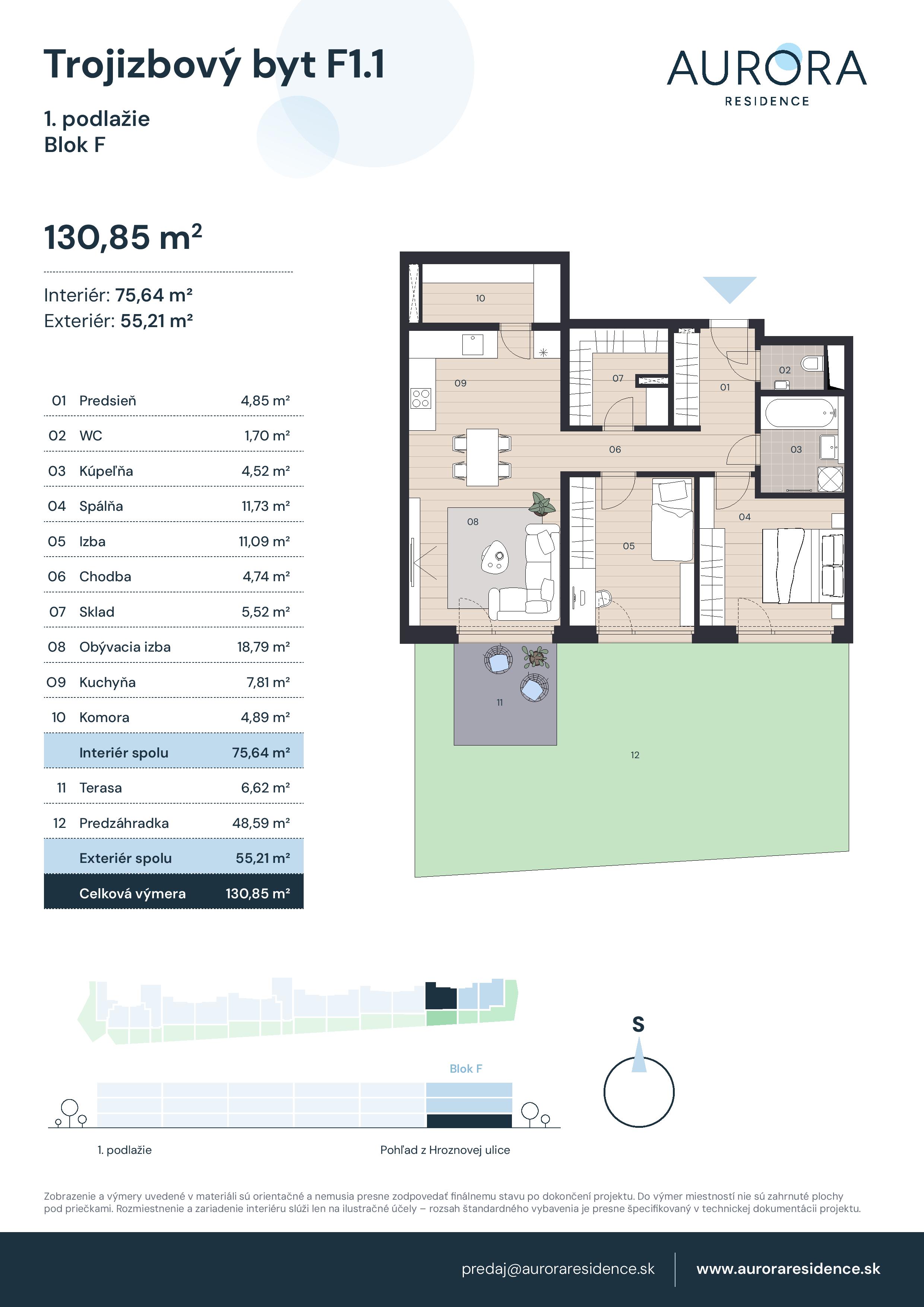 Aurora Residence - F1.1 - Pôdorys