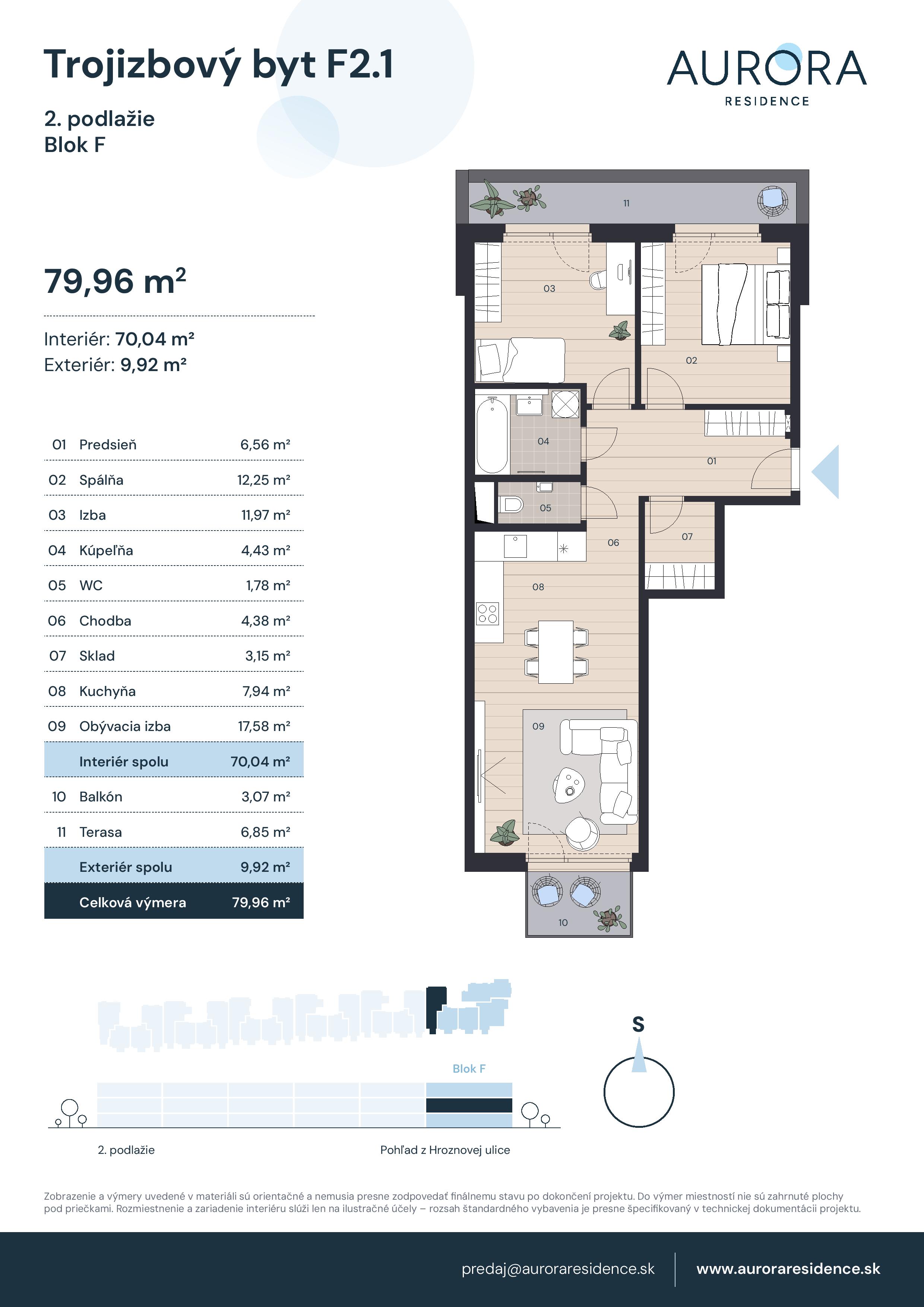 Aurora Residence - F2.1 - Pôdorys