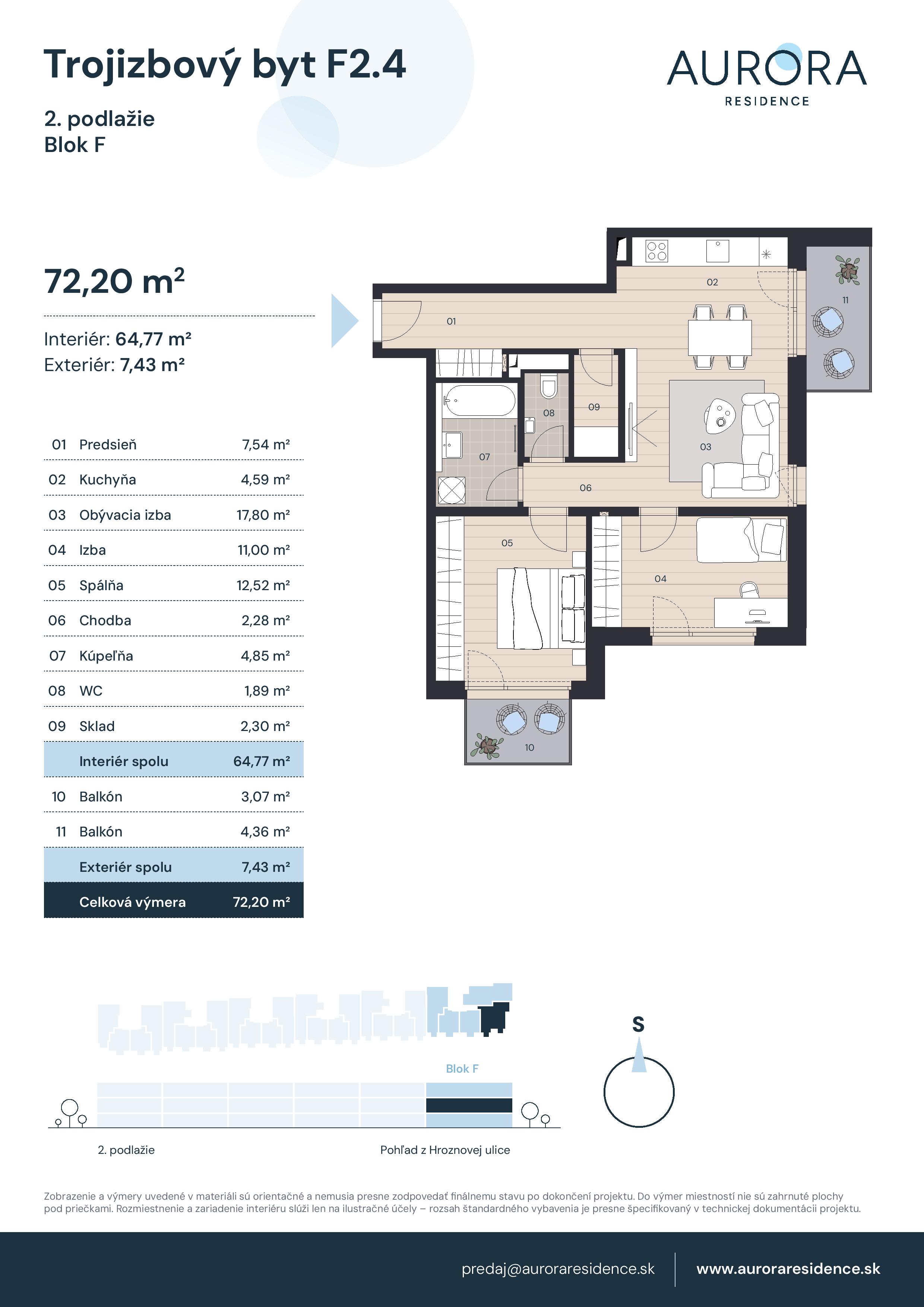 Aurora Residence - F2.4 - Pôdorys