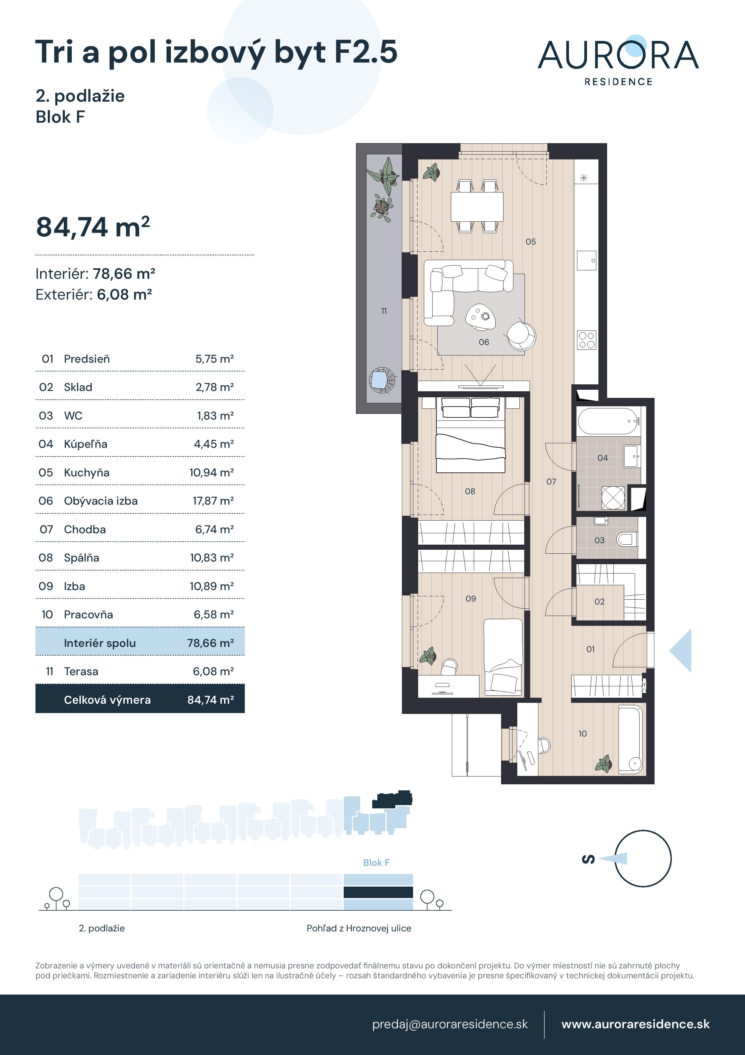 Aurora Residence - F2.5 - Pôdorys