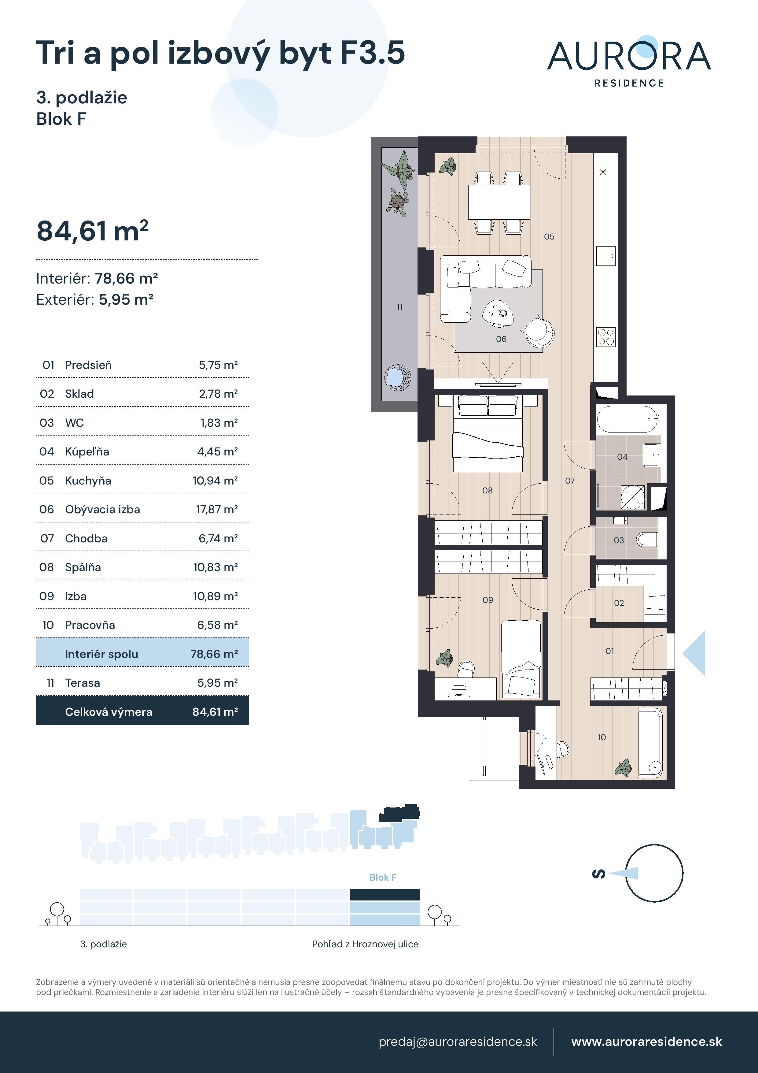 Aurora Residence - F3.5 - Pôdorys