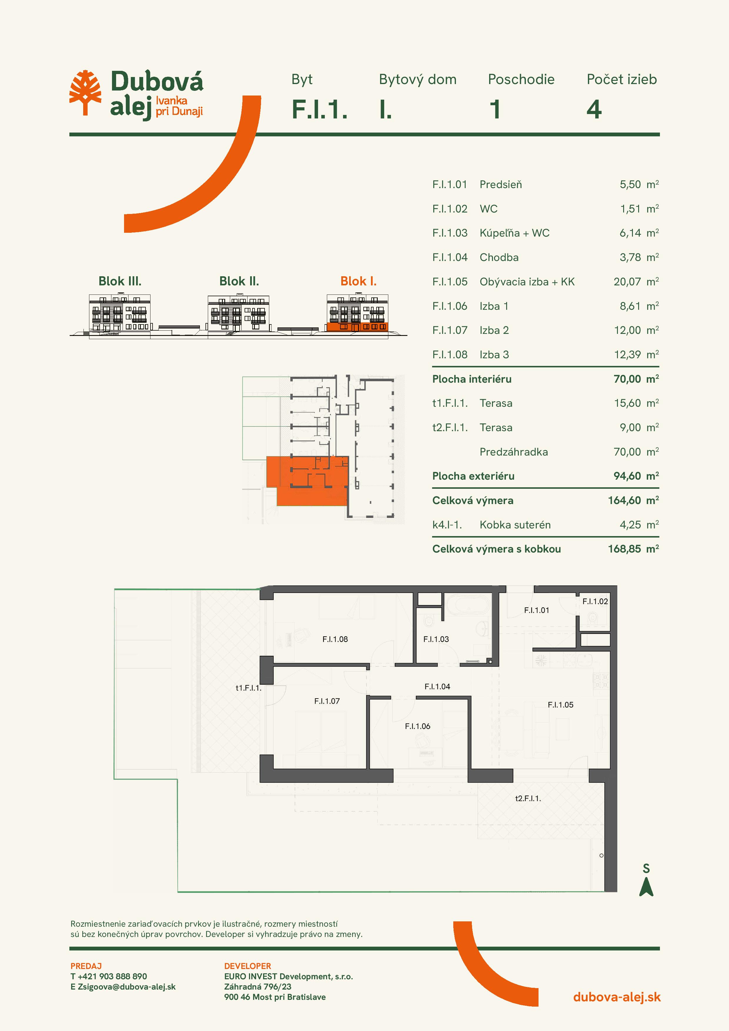 Dubová alej - F.I.1. - Pôdorys