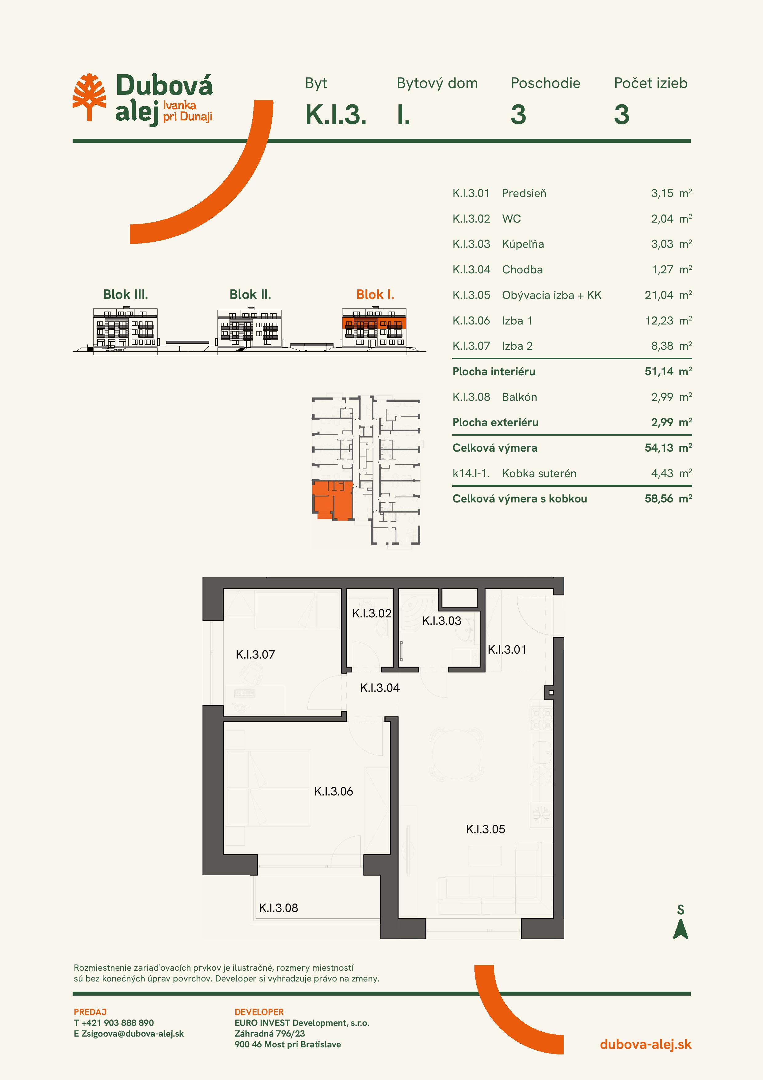 Dubová alej - K.I.3. - Pôdorys