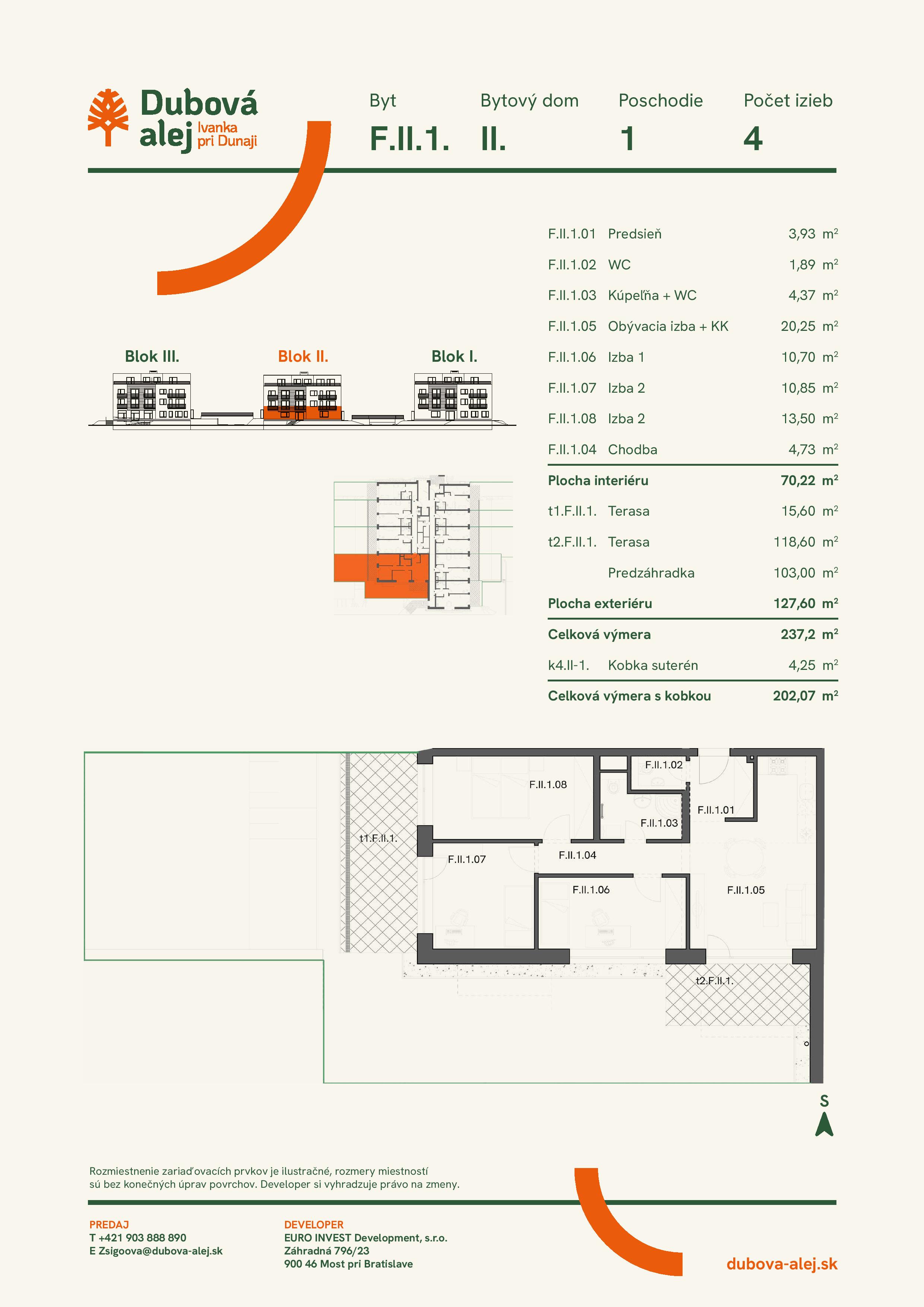 Dubová alej - F.II.1. - Pôdorys