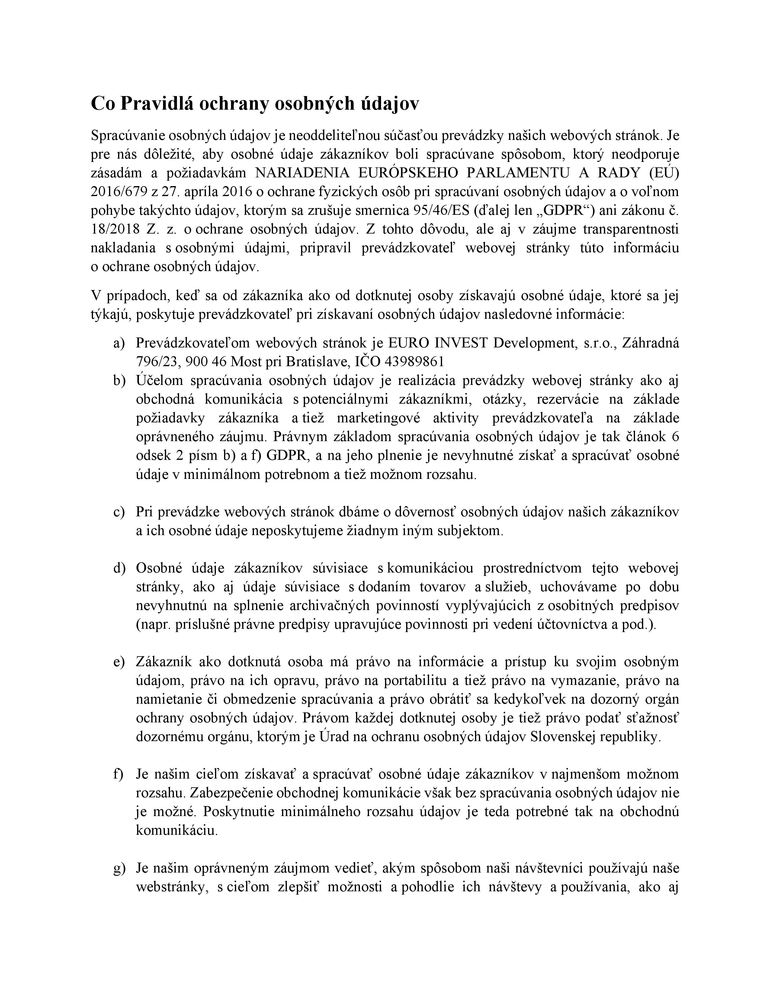 Dubová alej - C.III.1. - Pôdorys