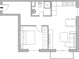 Na Juhu - B404 - Pôdorys