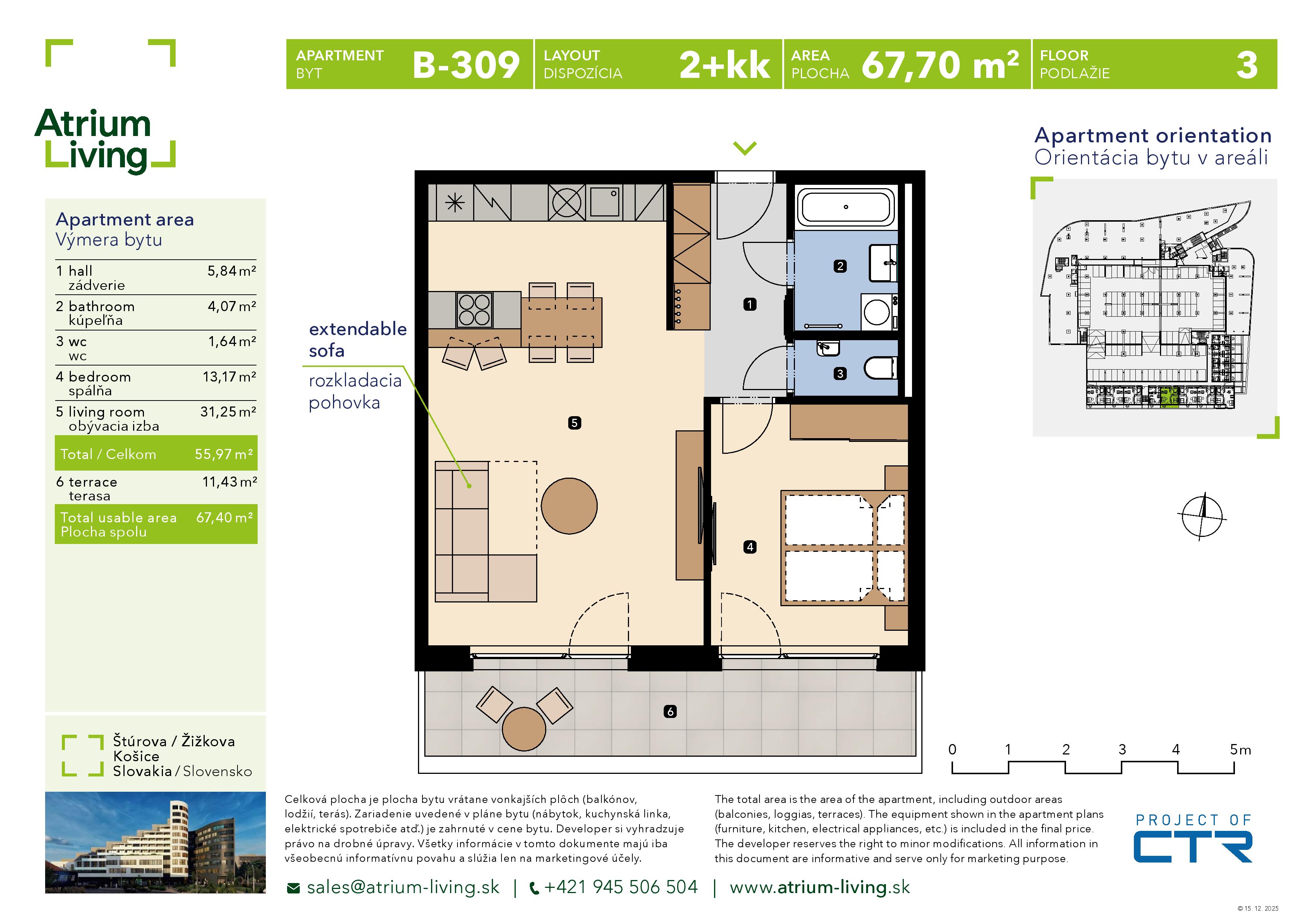Atrium Living - B.309 - Pôdorys