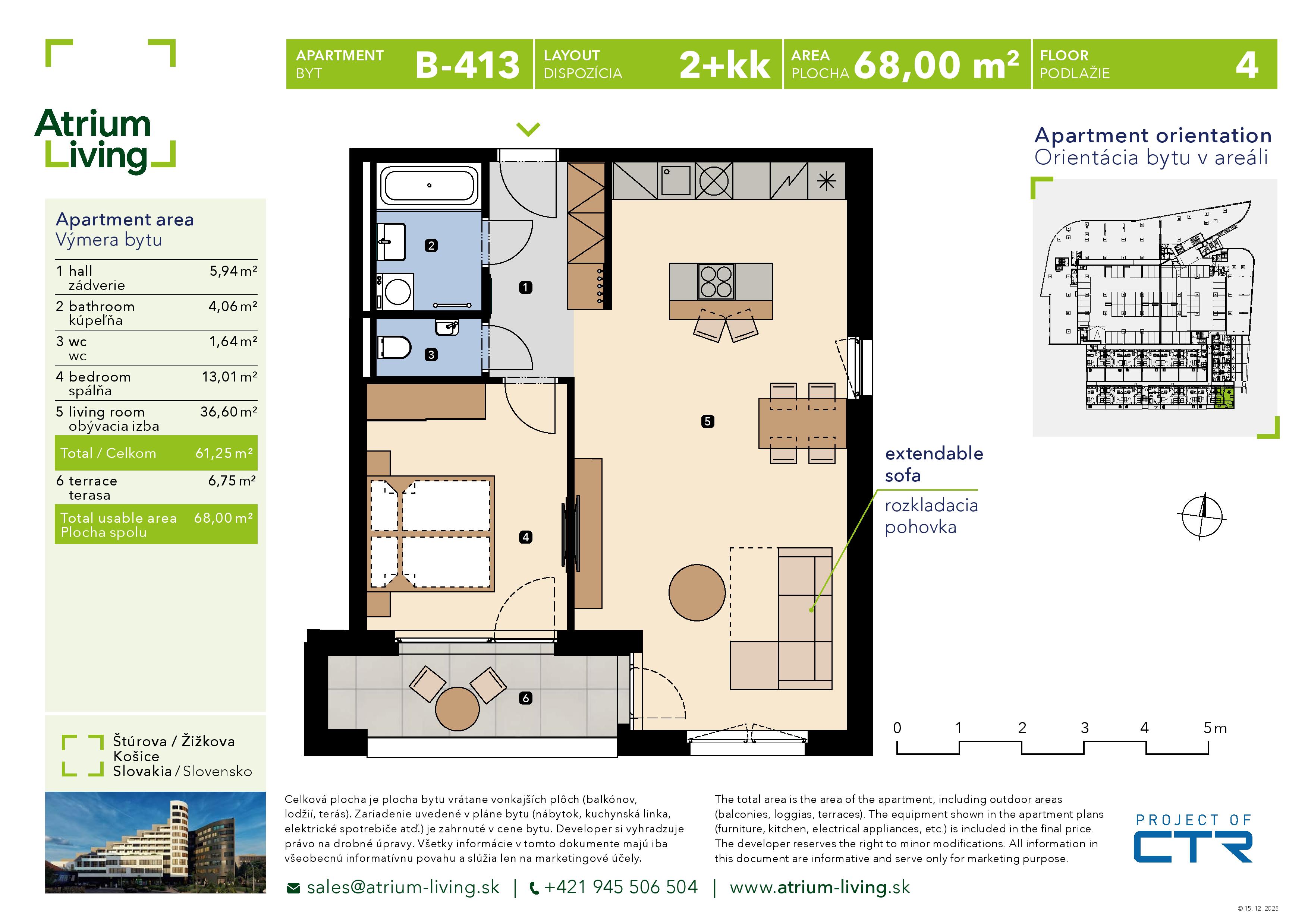 Atrium Living - B.413 - Pôdorys