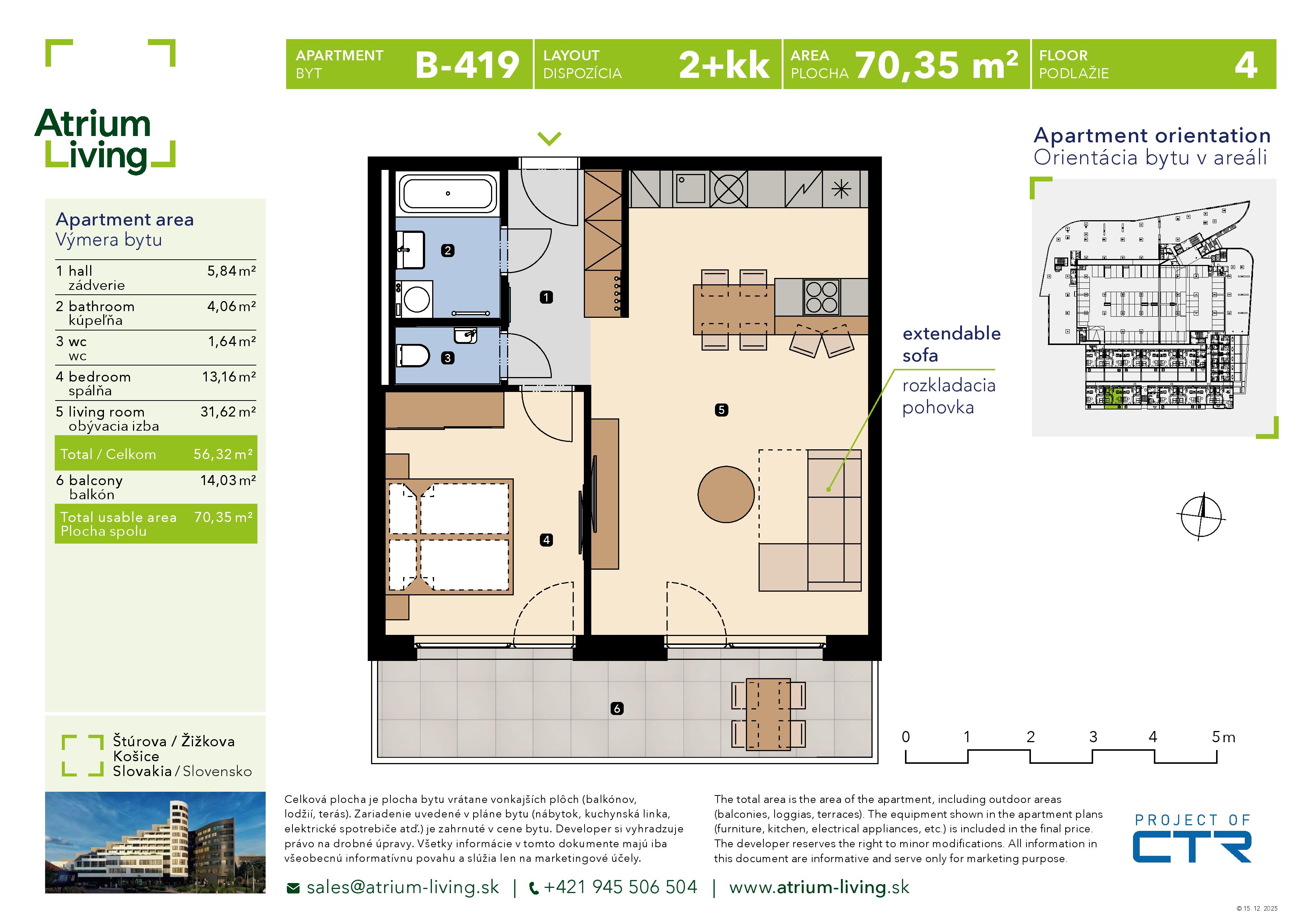 Atrium Living - B.419 - Pôdorys