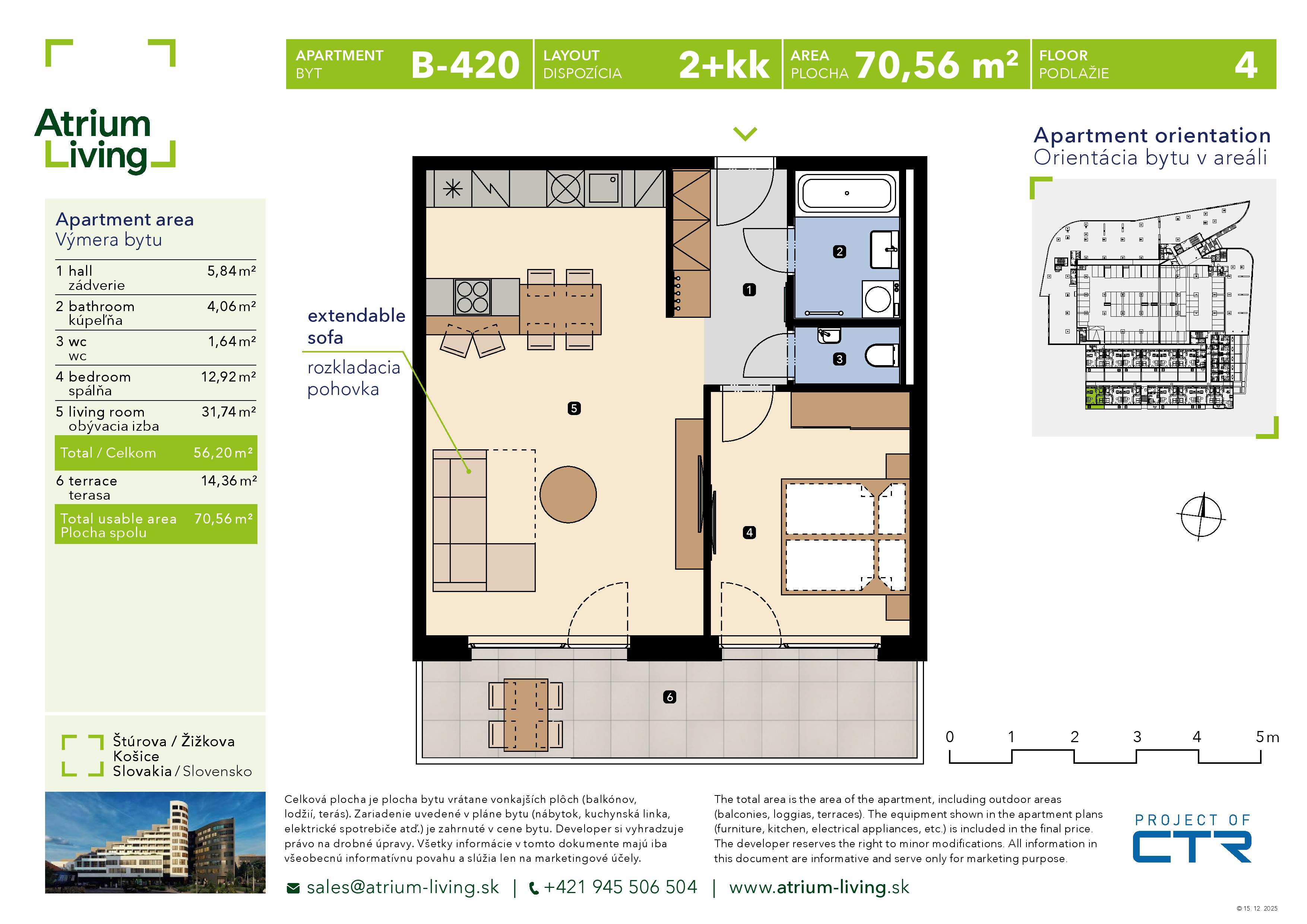 Atrium Living - B.420 - Pôdorys