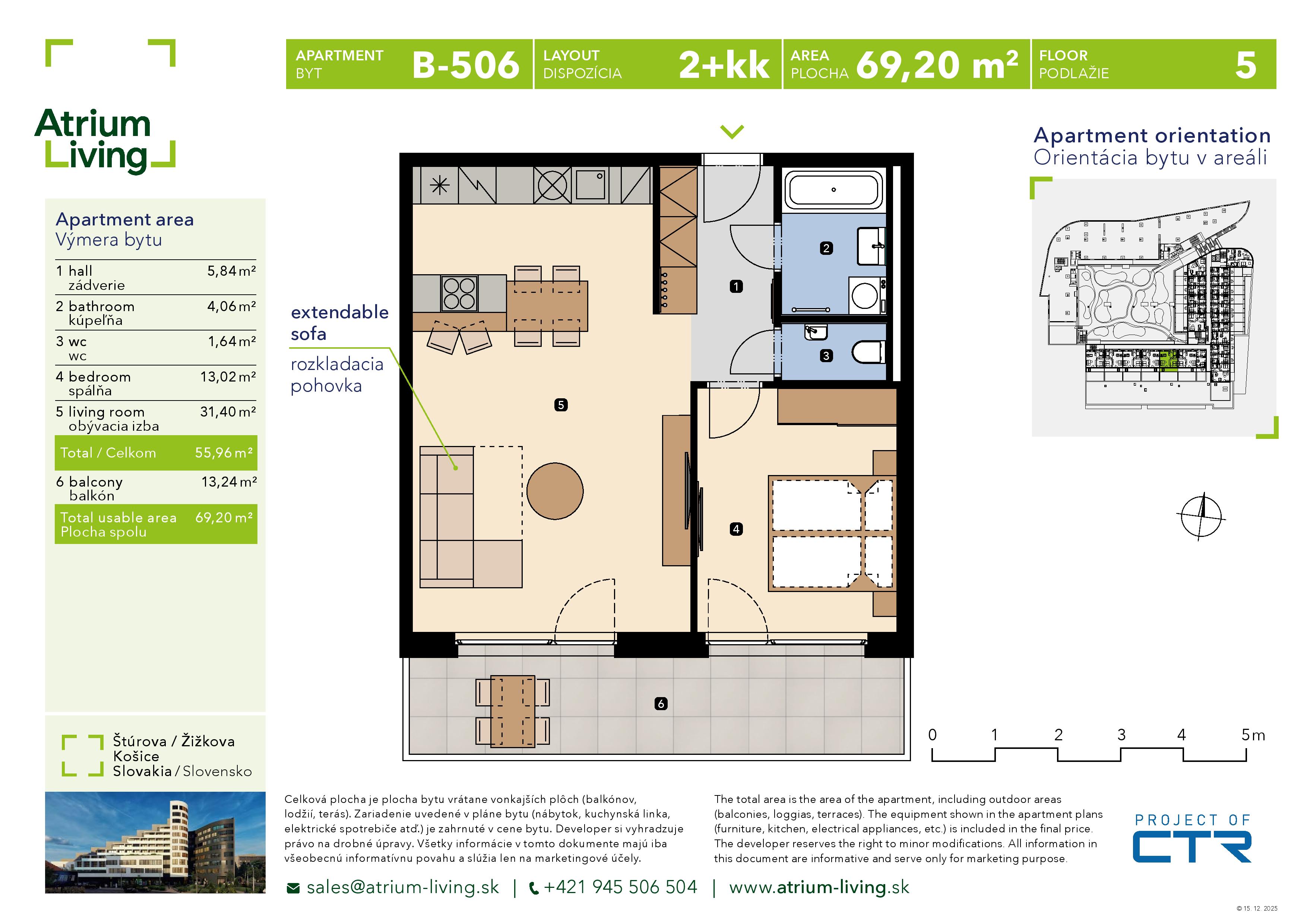 Atrium Living - B.506 - Pôdorys
