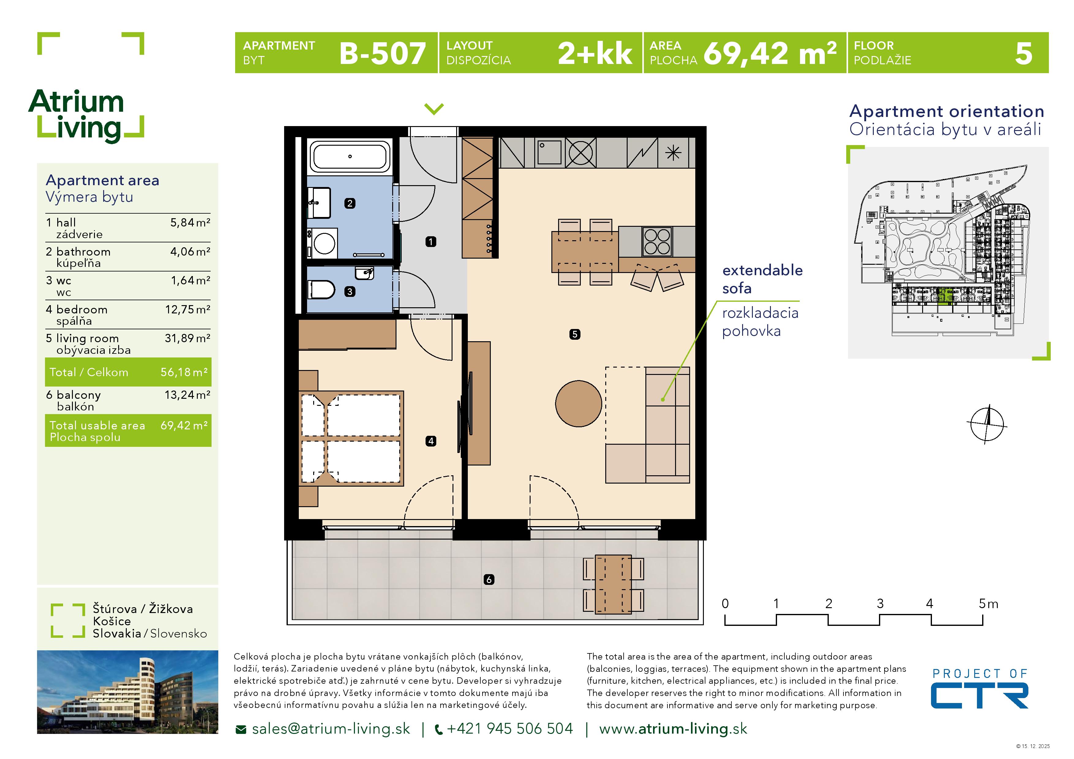 Atrium Living - B.507 - Pôdorys