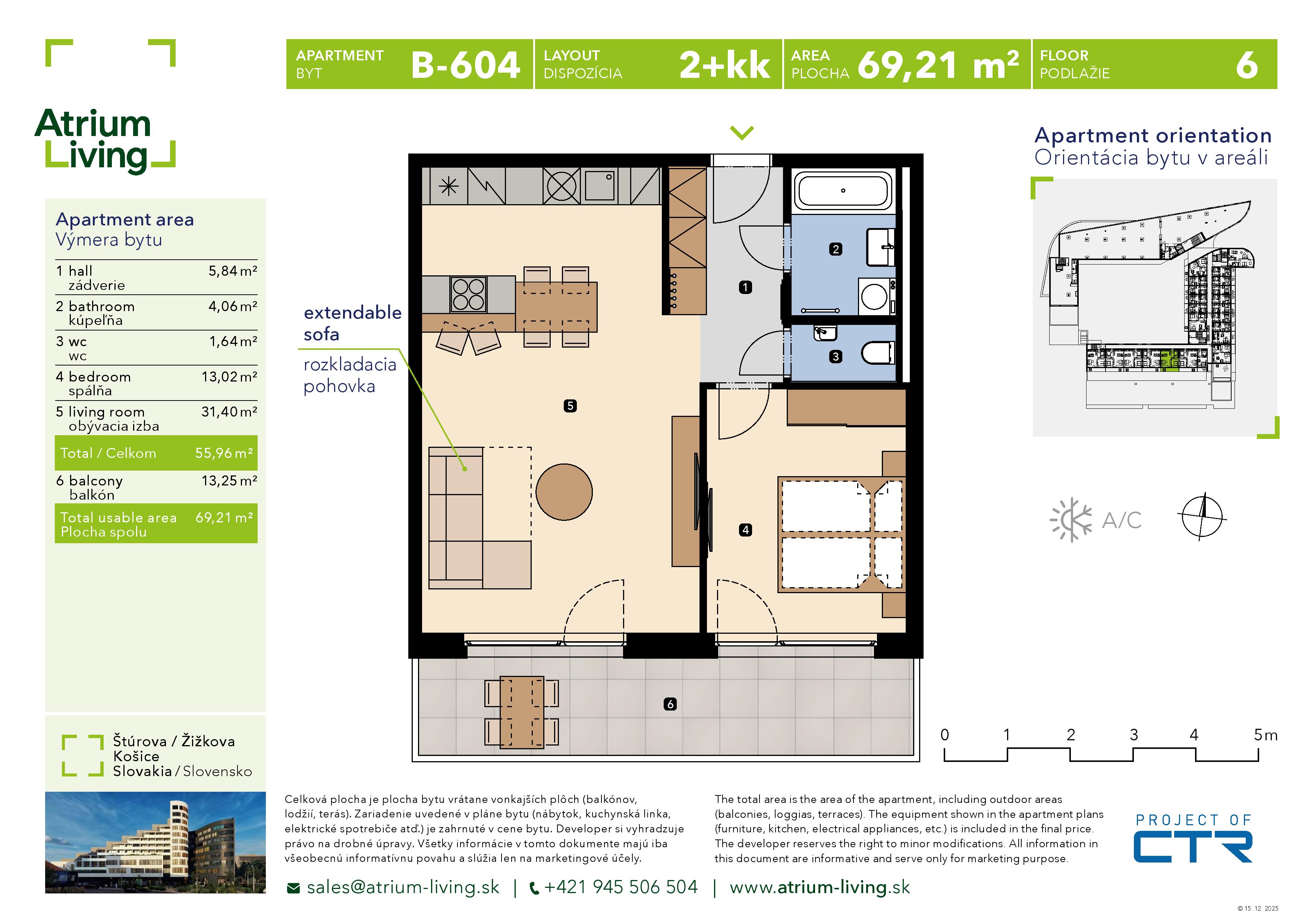 Atrium Living - B.604 - Pôdorys