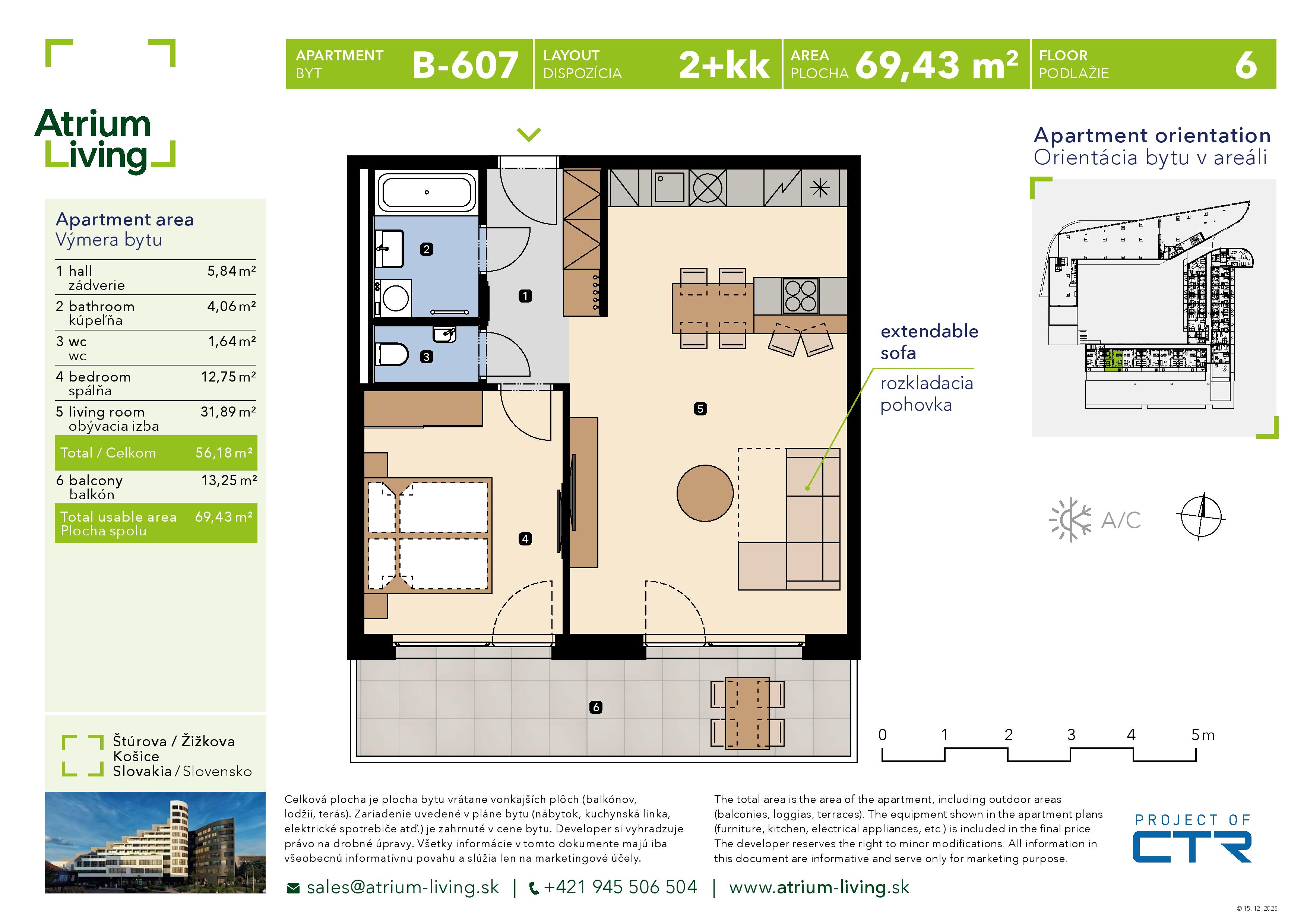 Atrium Living - B.607 - Pôdorys