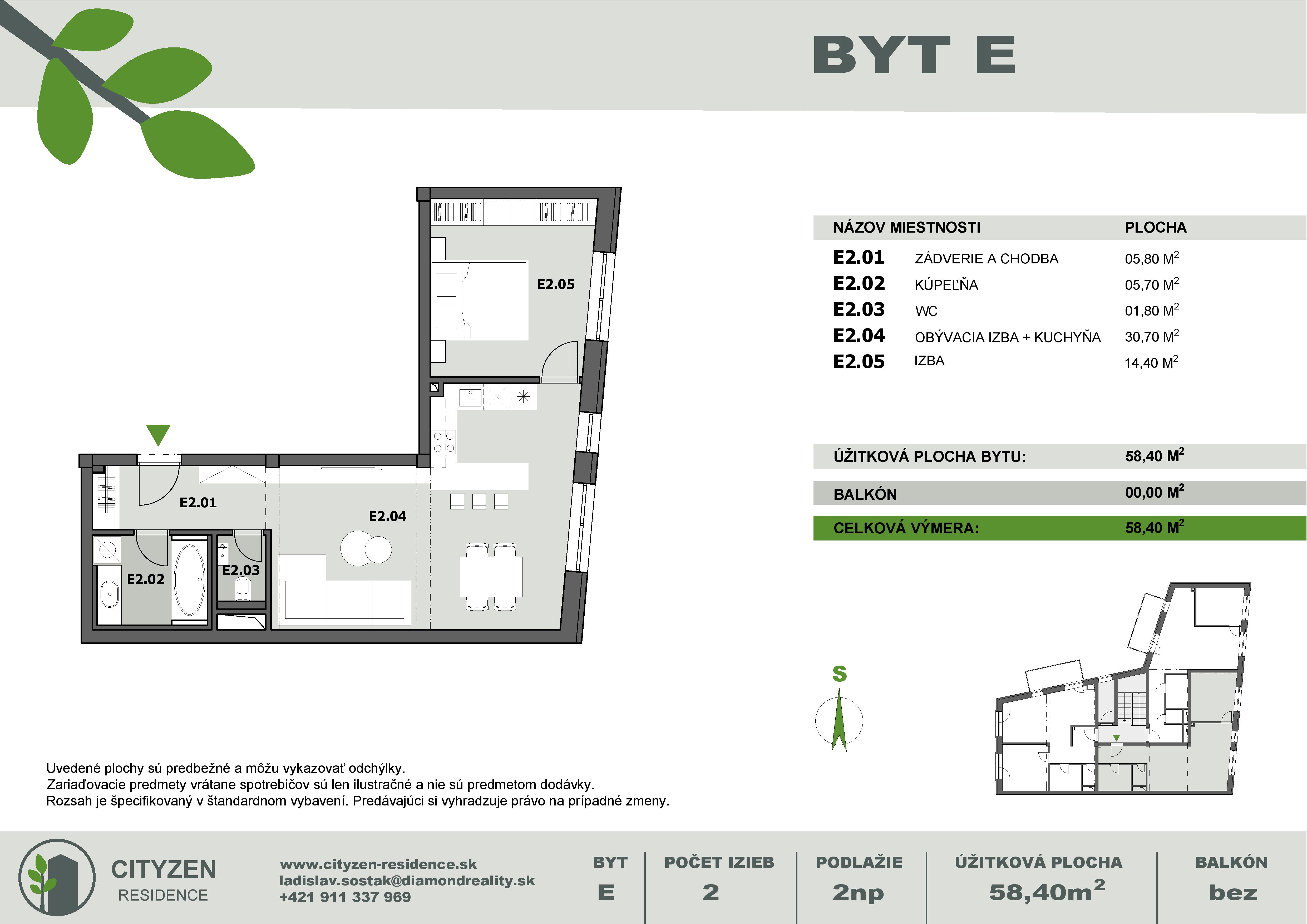 CityZEN Residence - E - Pôdorys