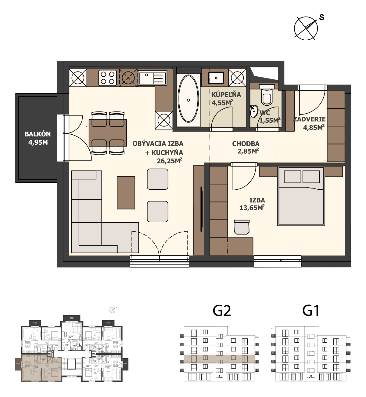 Galla Home - G2.2.A - Pôdorys
