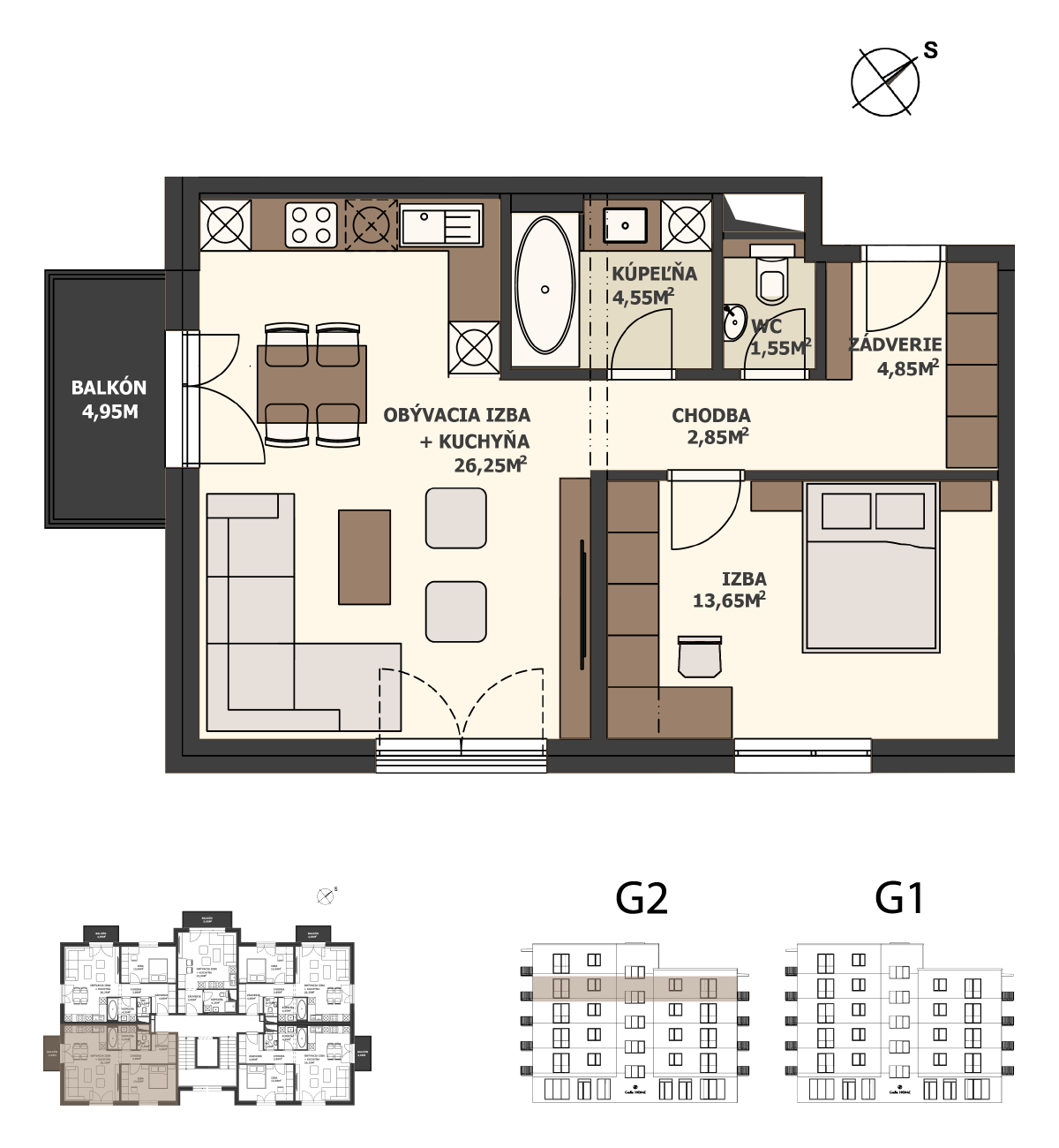 Galla Home - G2.4.A - Pôdorys