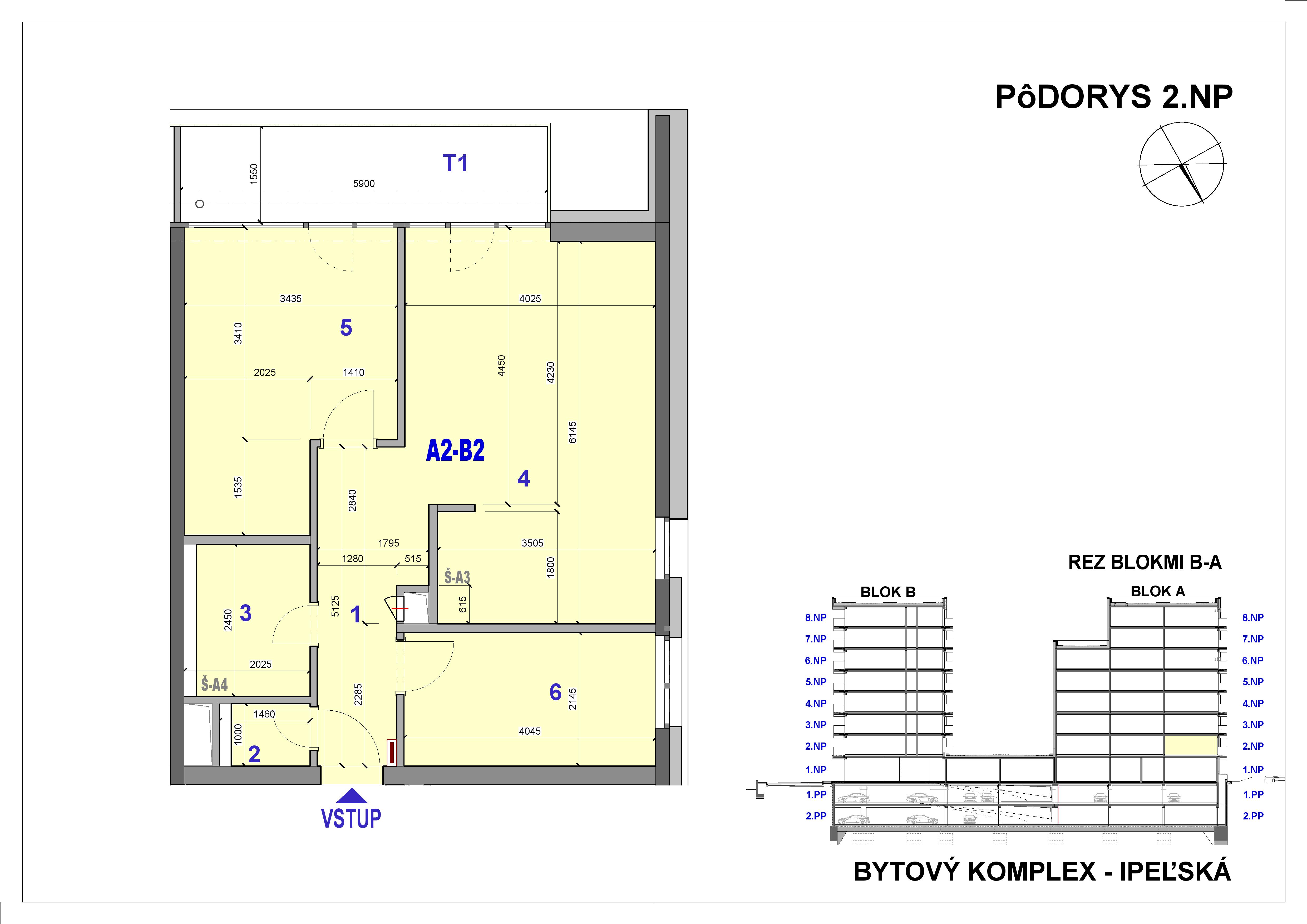 Ipeľská - A2-B2 - Pôdorys