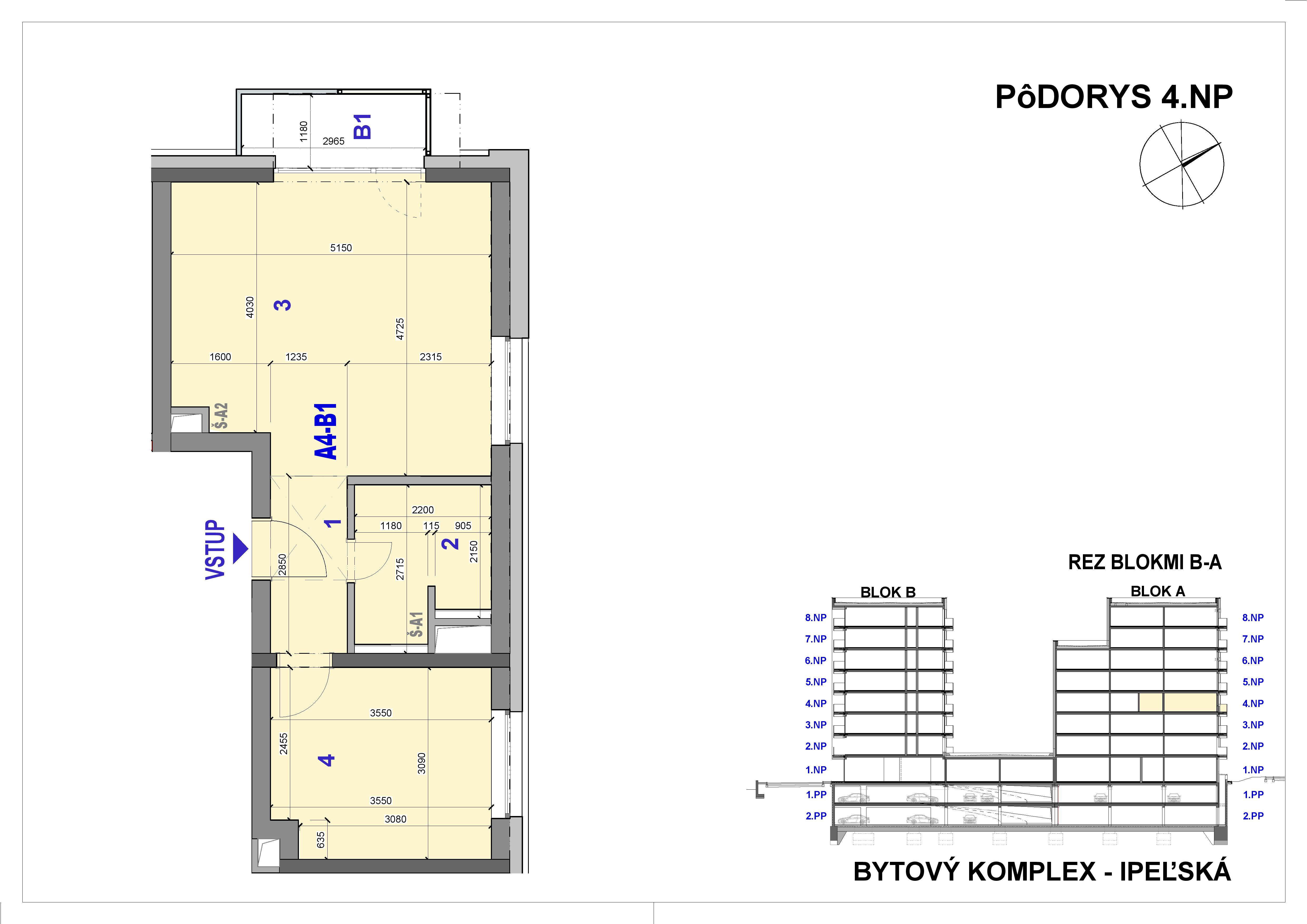 Ipeľská - A4-B1 - Pôdorys