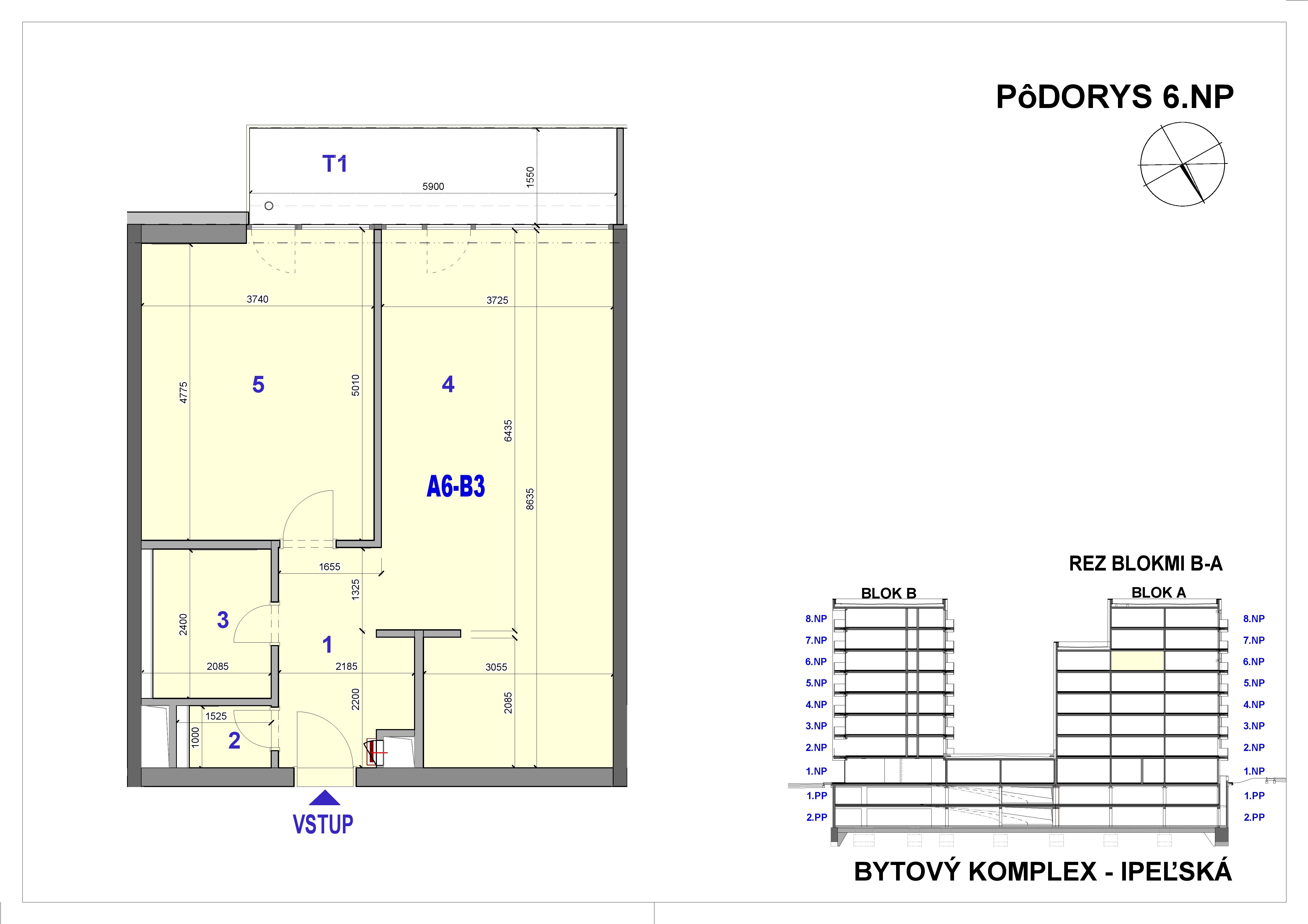 Ipeľská - A6-B3 - Pôdorys