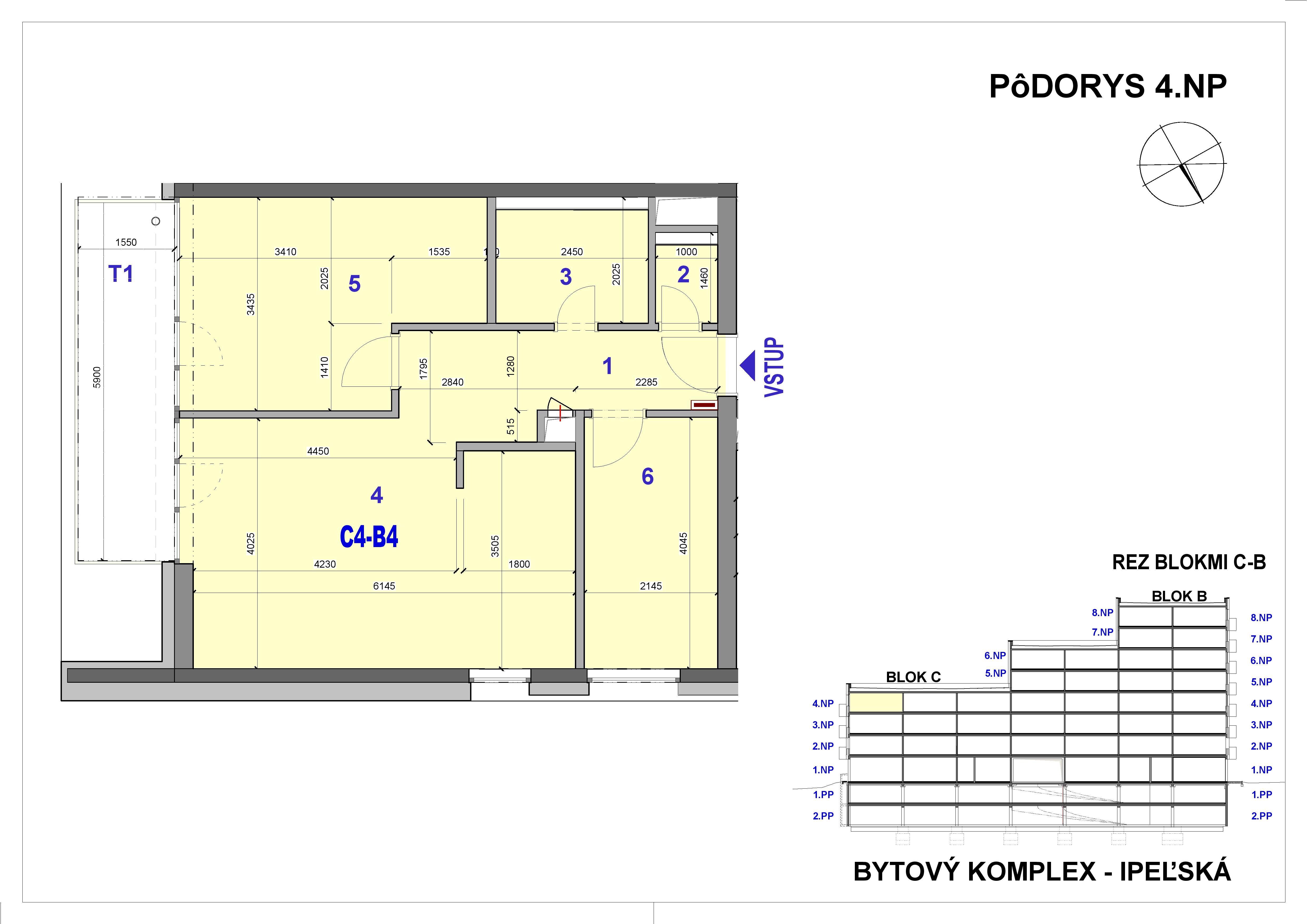 Ipeľská - C4-B4 - Pôdorys