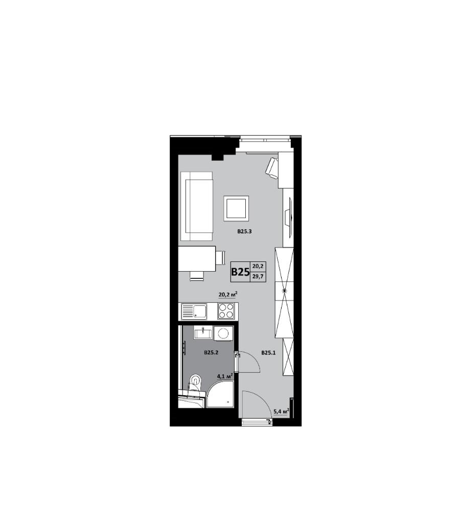 KVP GRUNT - B25 - Pôdorys