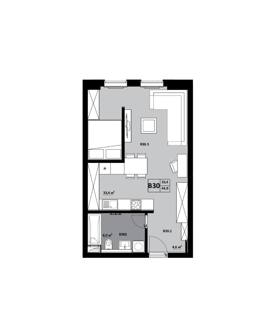 KVP GRUNT - B30 - Pôdorys