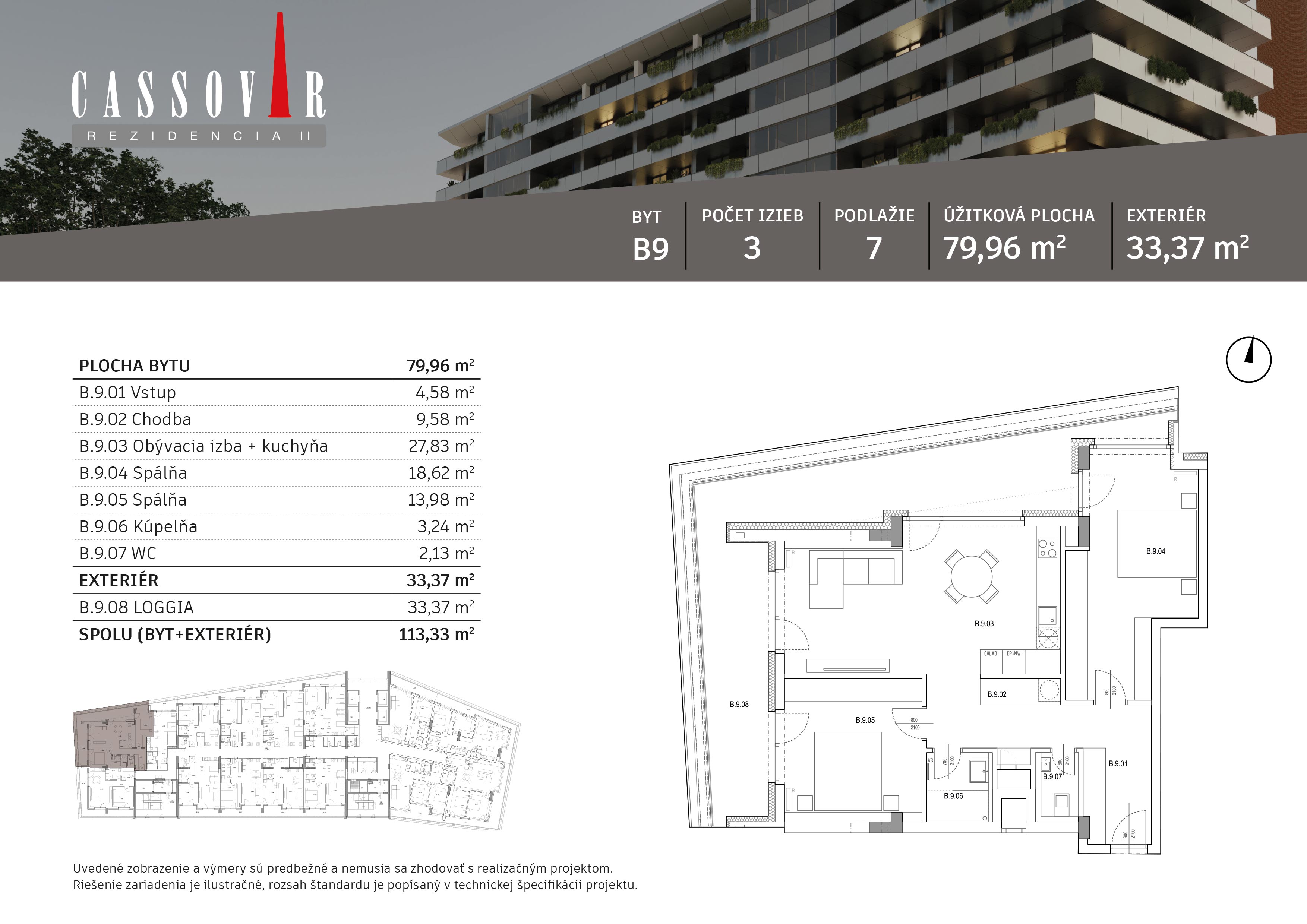 Rezidencia Cassovar II - NP7 - B9 - Pôdorys