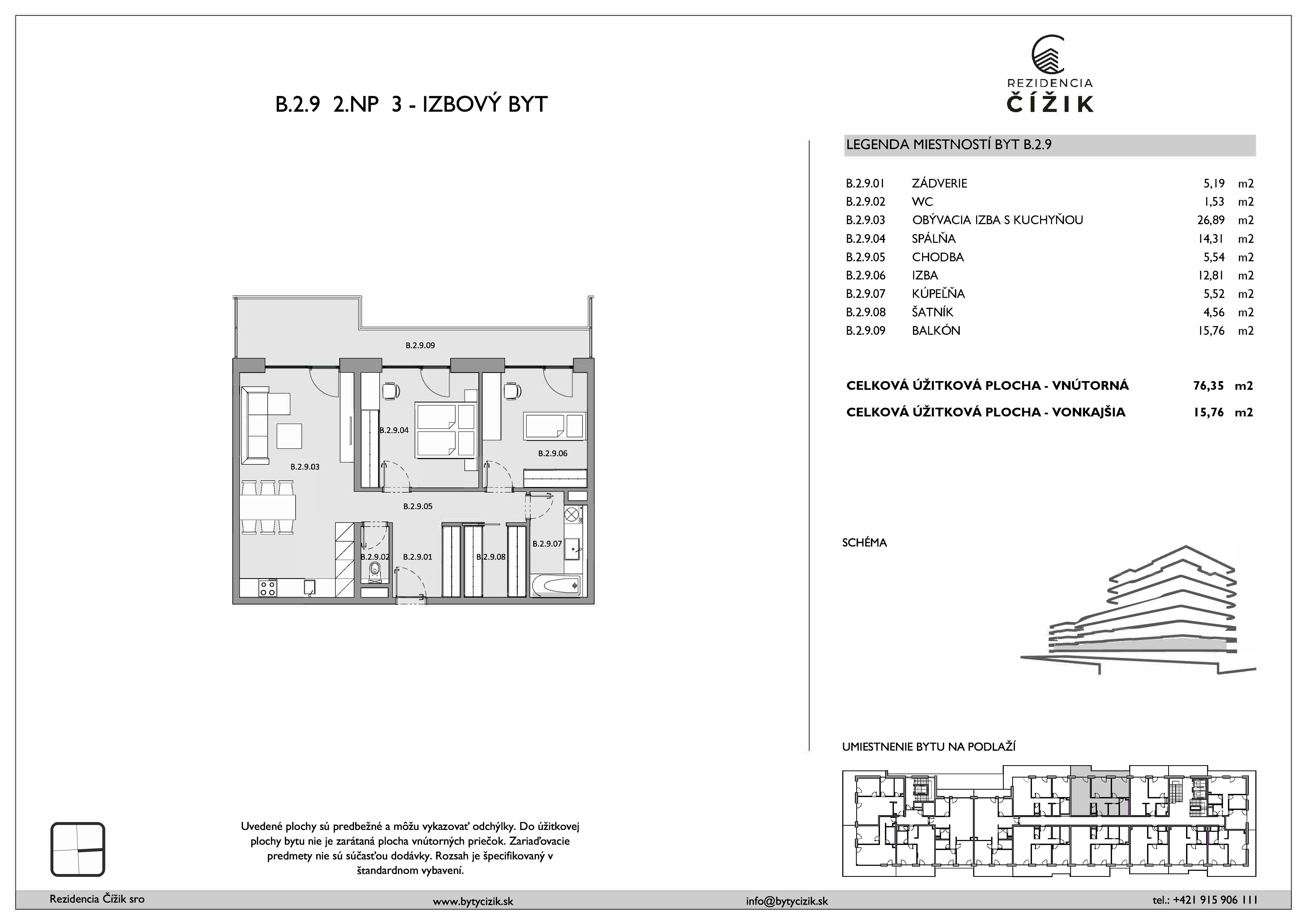 Rezidencia Čížik - B.2.9 - Pôdorys