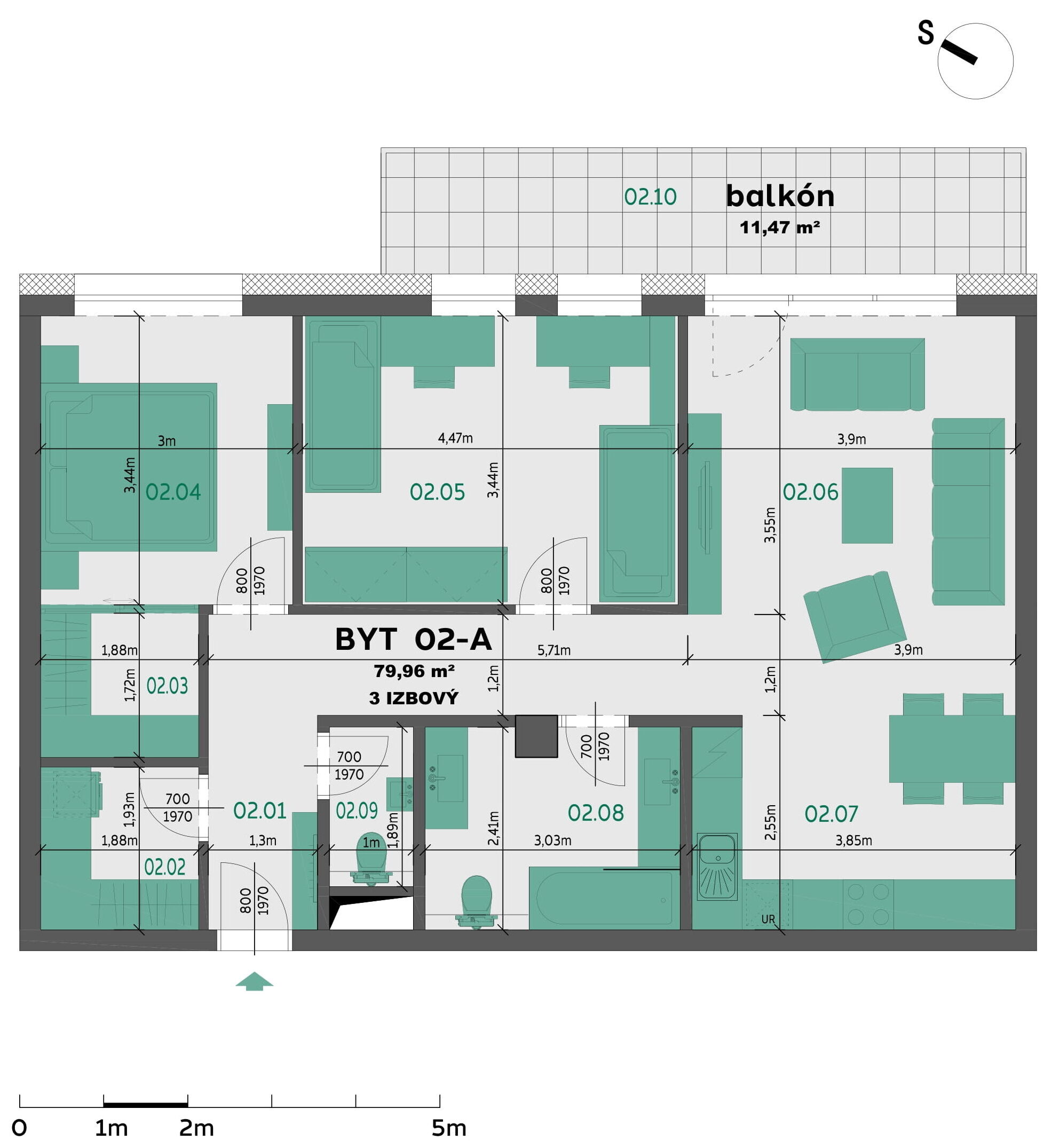 Rezidencia Louis Pasteur - 402-A - Pôdorys