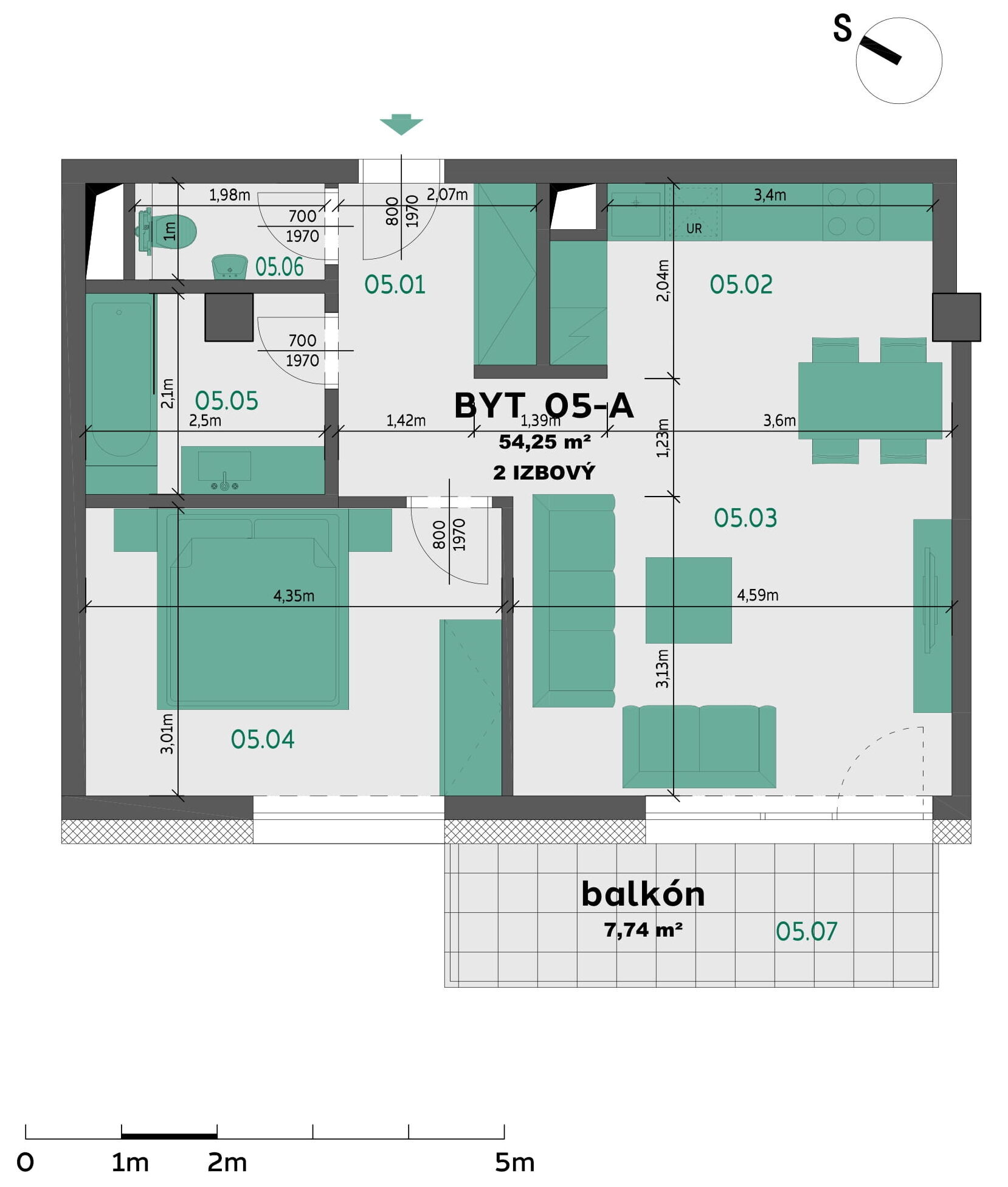Rezidencia Louis Pasteur - 405-A - Pôdorys