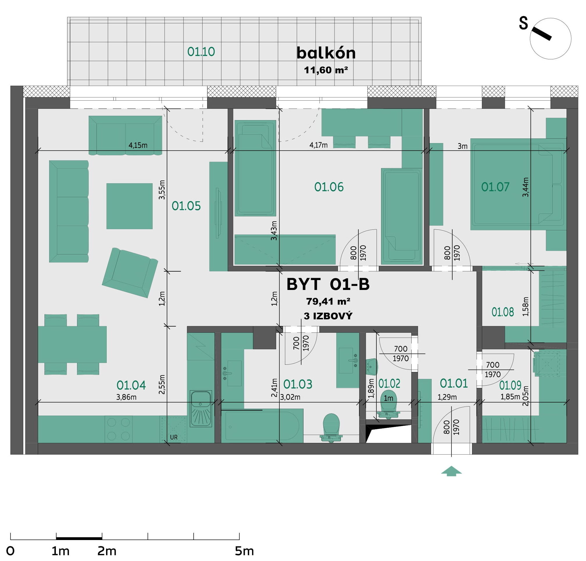Rezidencia Louis Pasteur - 501-B - Pôdorys