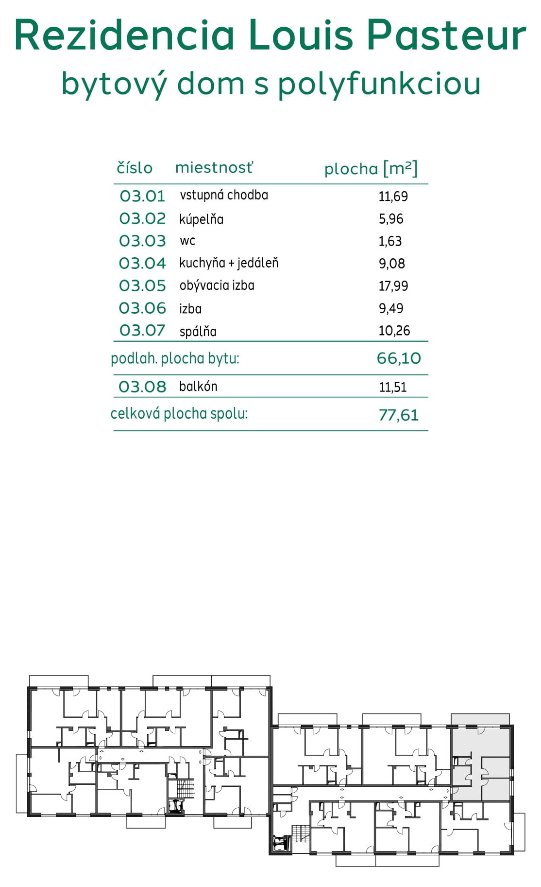 Rezidencia Louis Pasteur - 503-B - Pôdorys