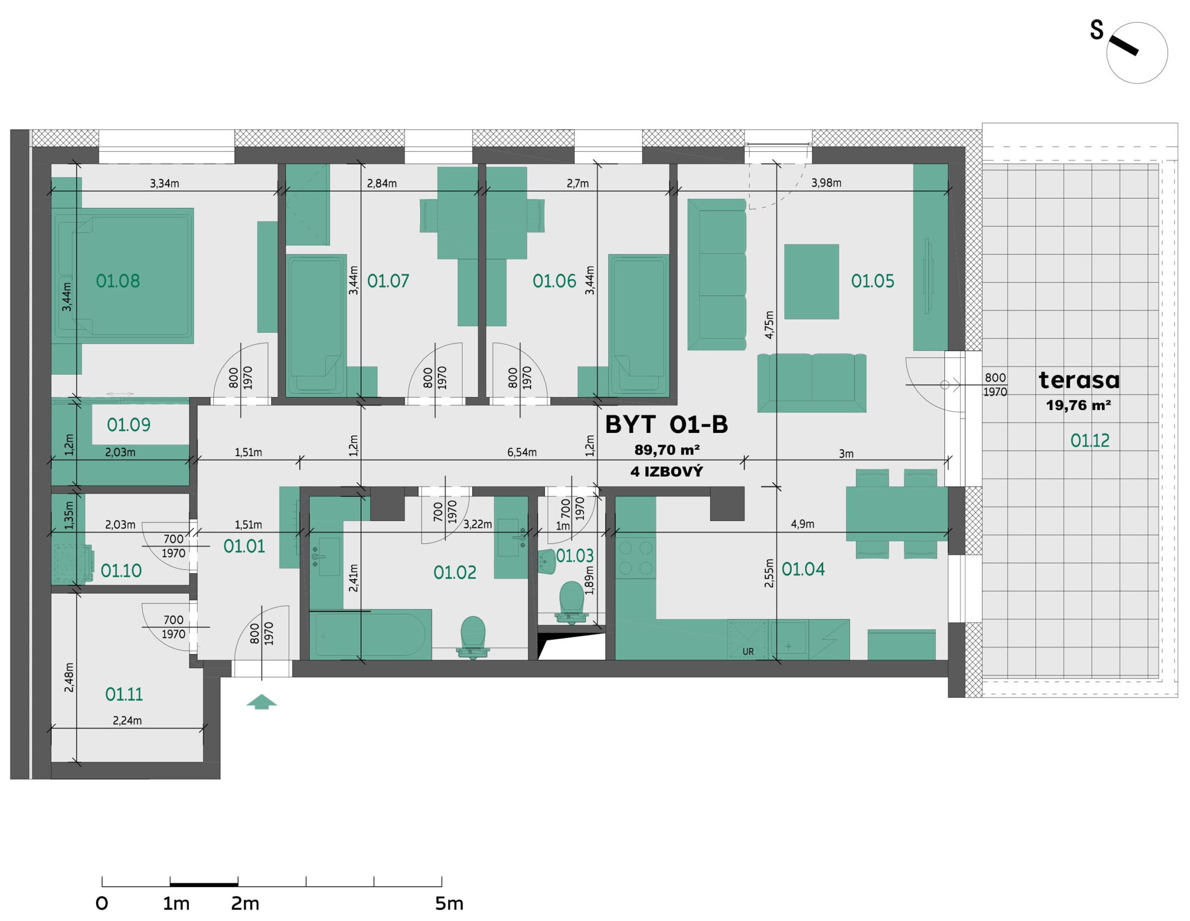 Rezidencia Louis Pasteur - 701-B - Pôdorys