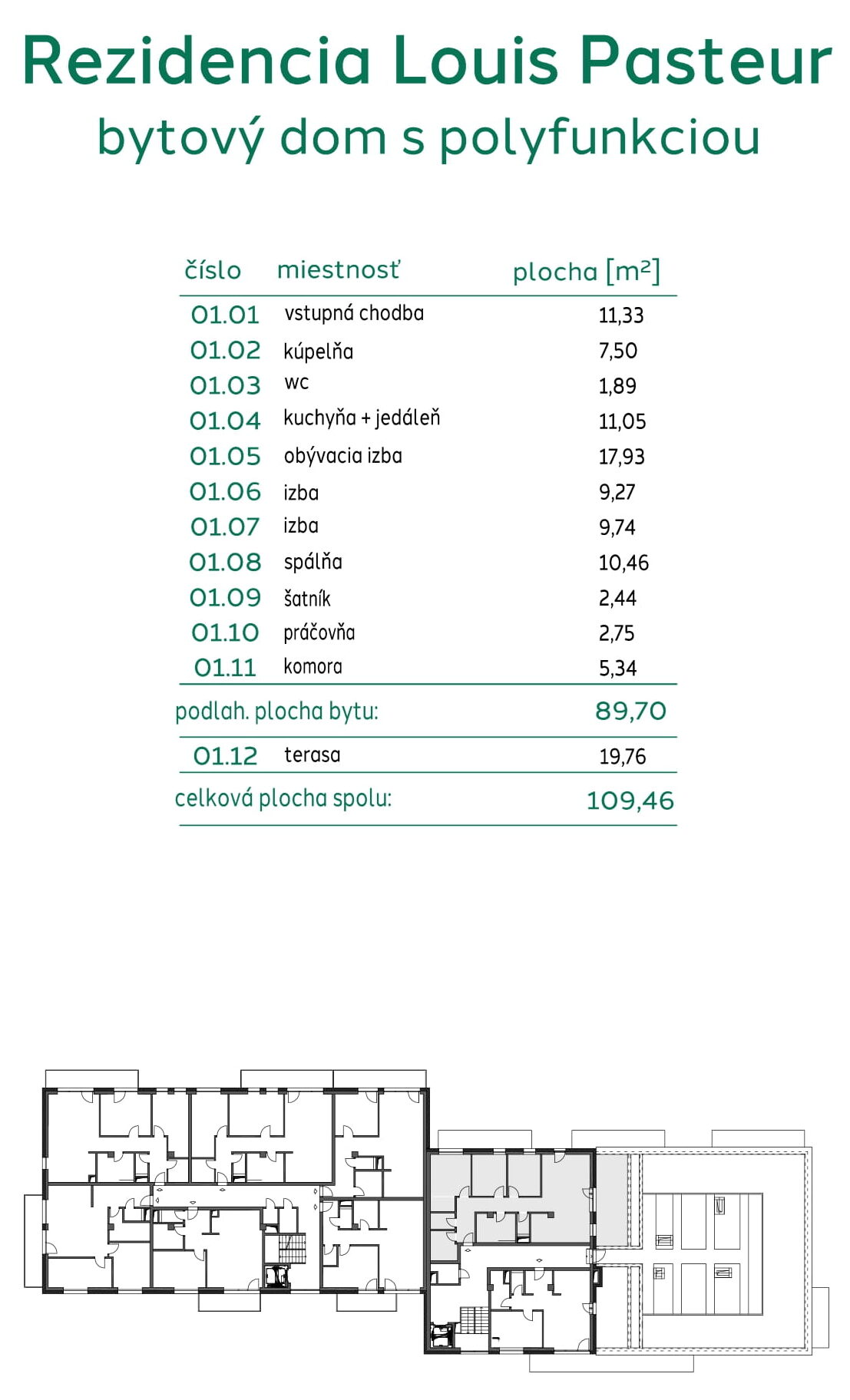 Rezidencia Louis Pasteur - 701-B - Pôdorys