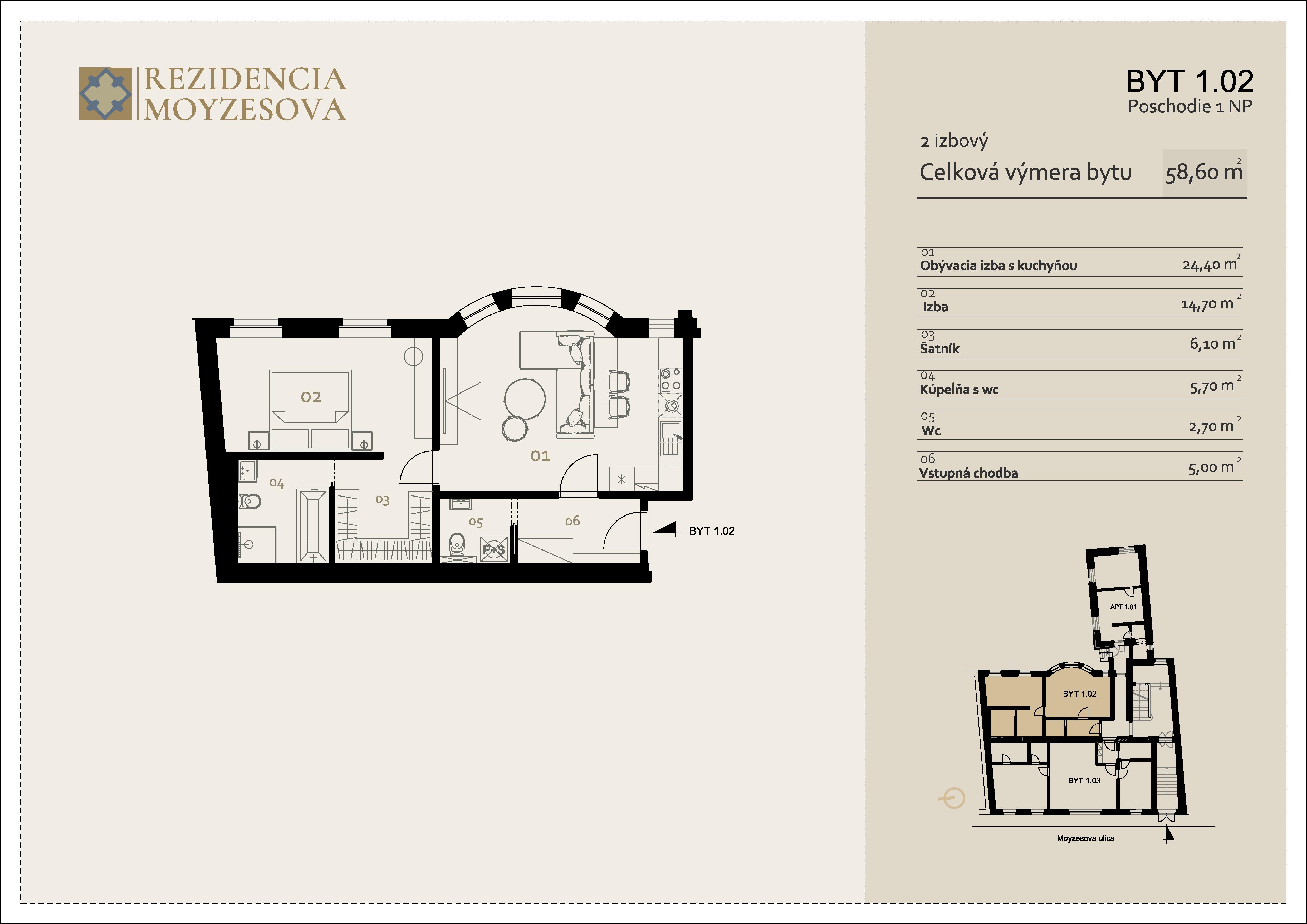 Rezidencia Moyzesova - 1.02 - Pôdorys